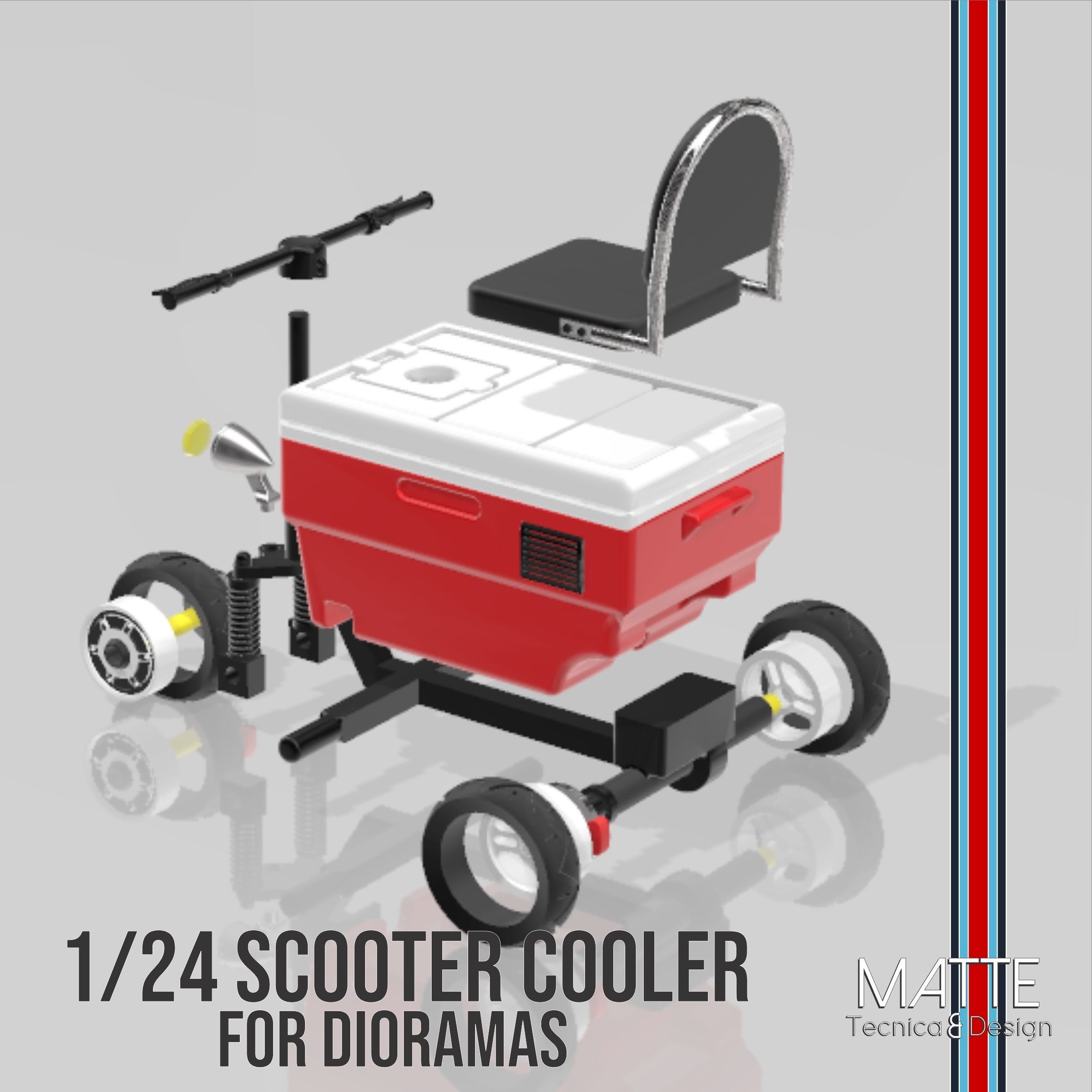 ELECTRIC COOLER SCOOTER IN 1 24TH SCALE FOR DIORAMAS 3D model 3D