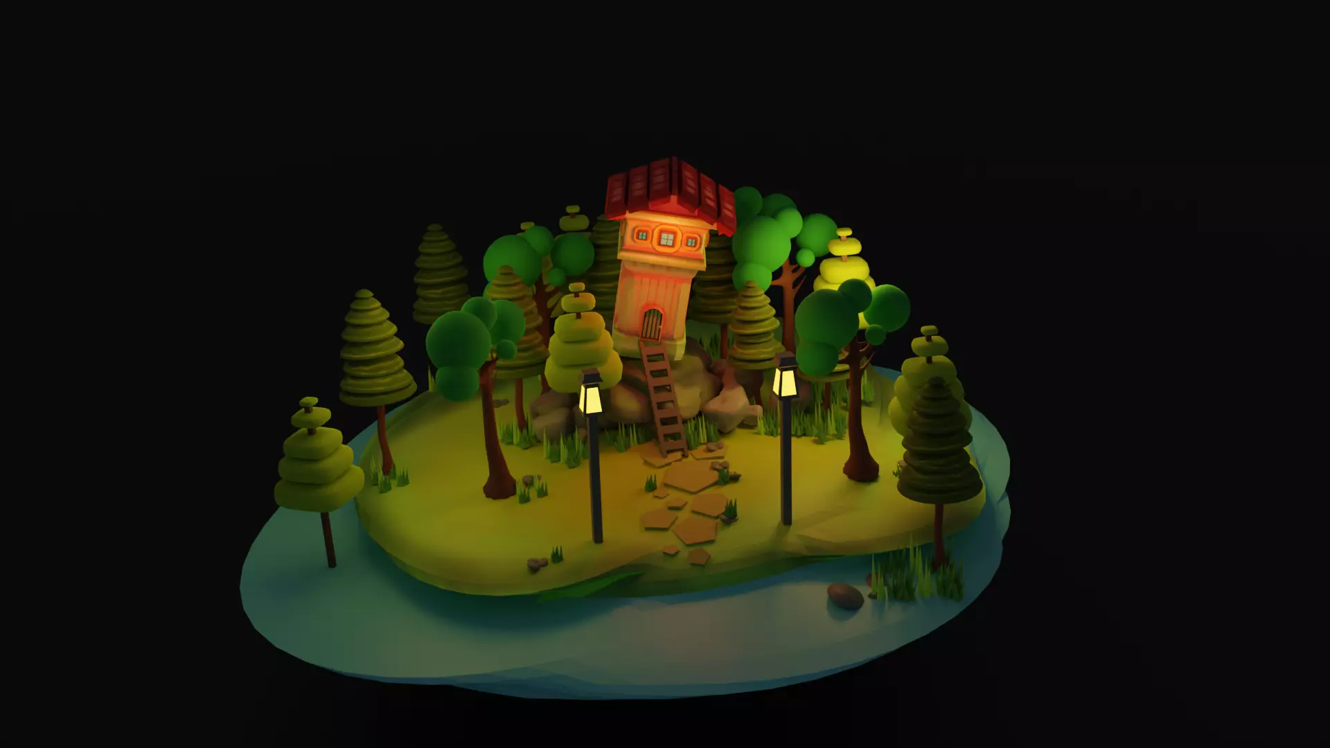 Lowpoly Island Low-poly 3D model_0