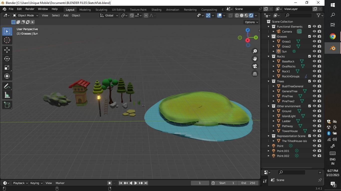 Lowpoly Island Low-poly 3D model_1