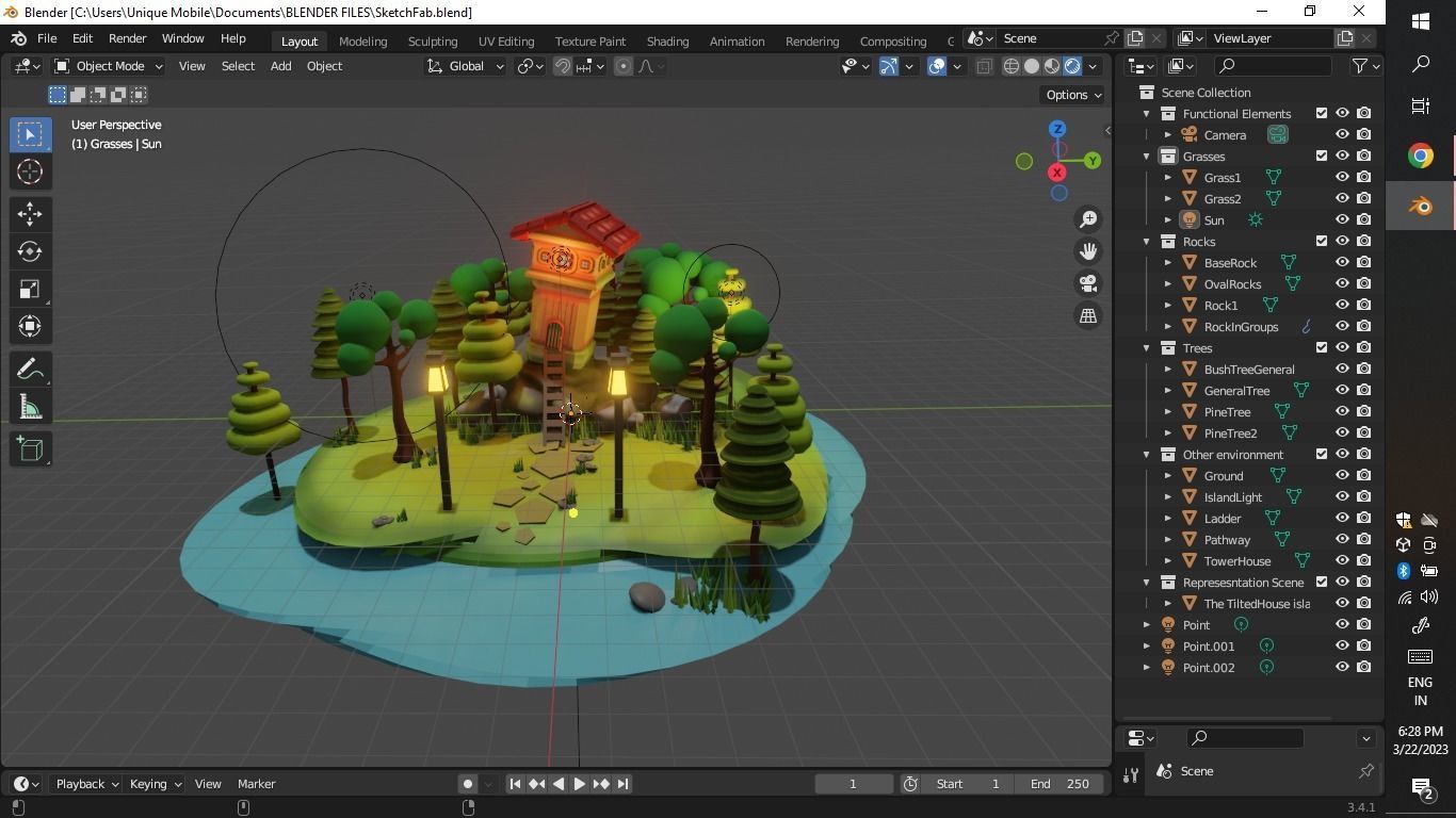 Lowpoly Island Low-poly 3D model_4