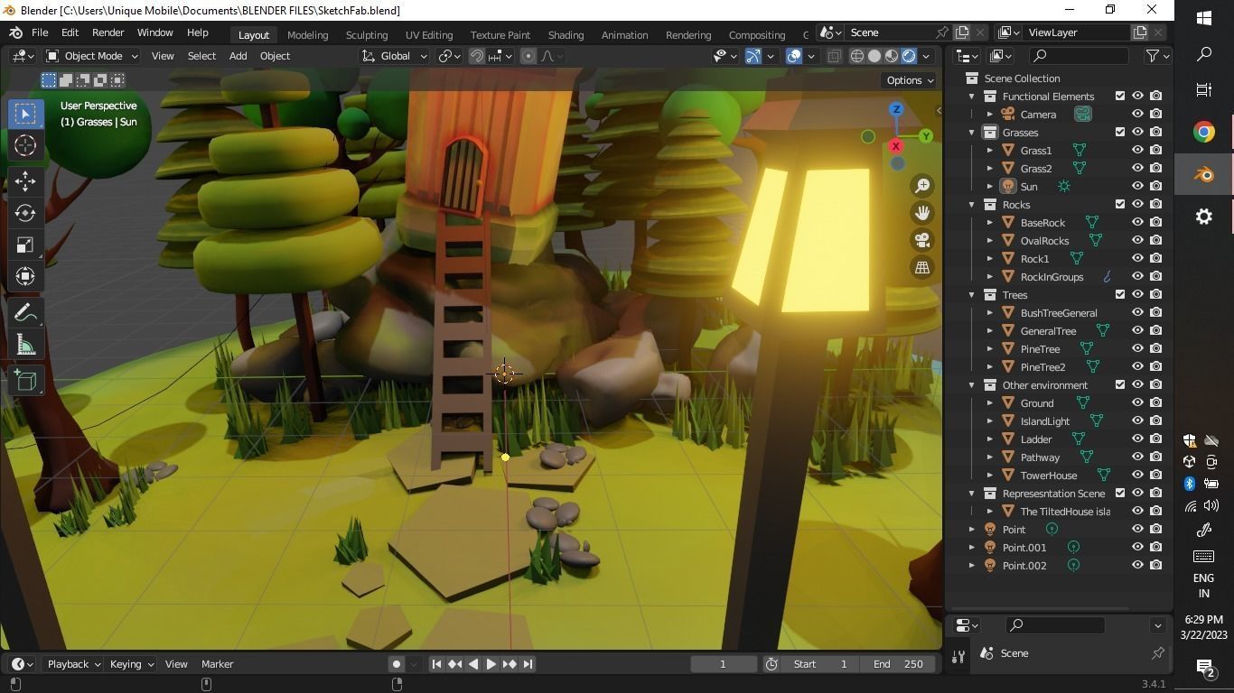 Lowpoly Island Low-poly 3D model_2