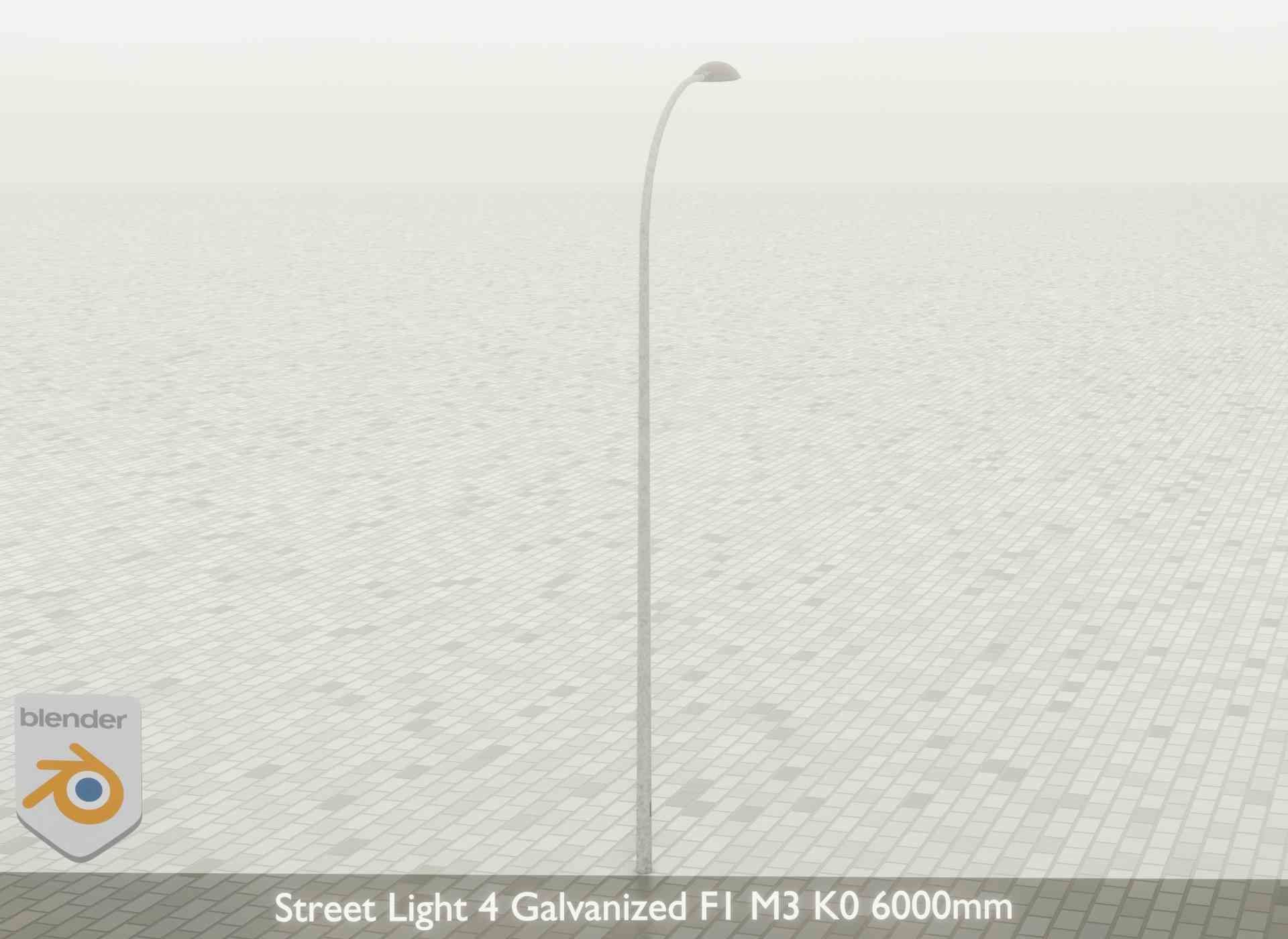 Street Light 4 Galvanized F1 M3 K0 6000mm Low-poly 3D model_52