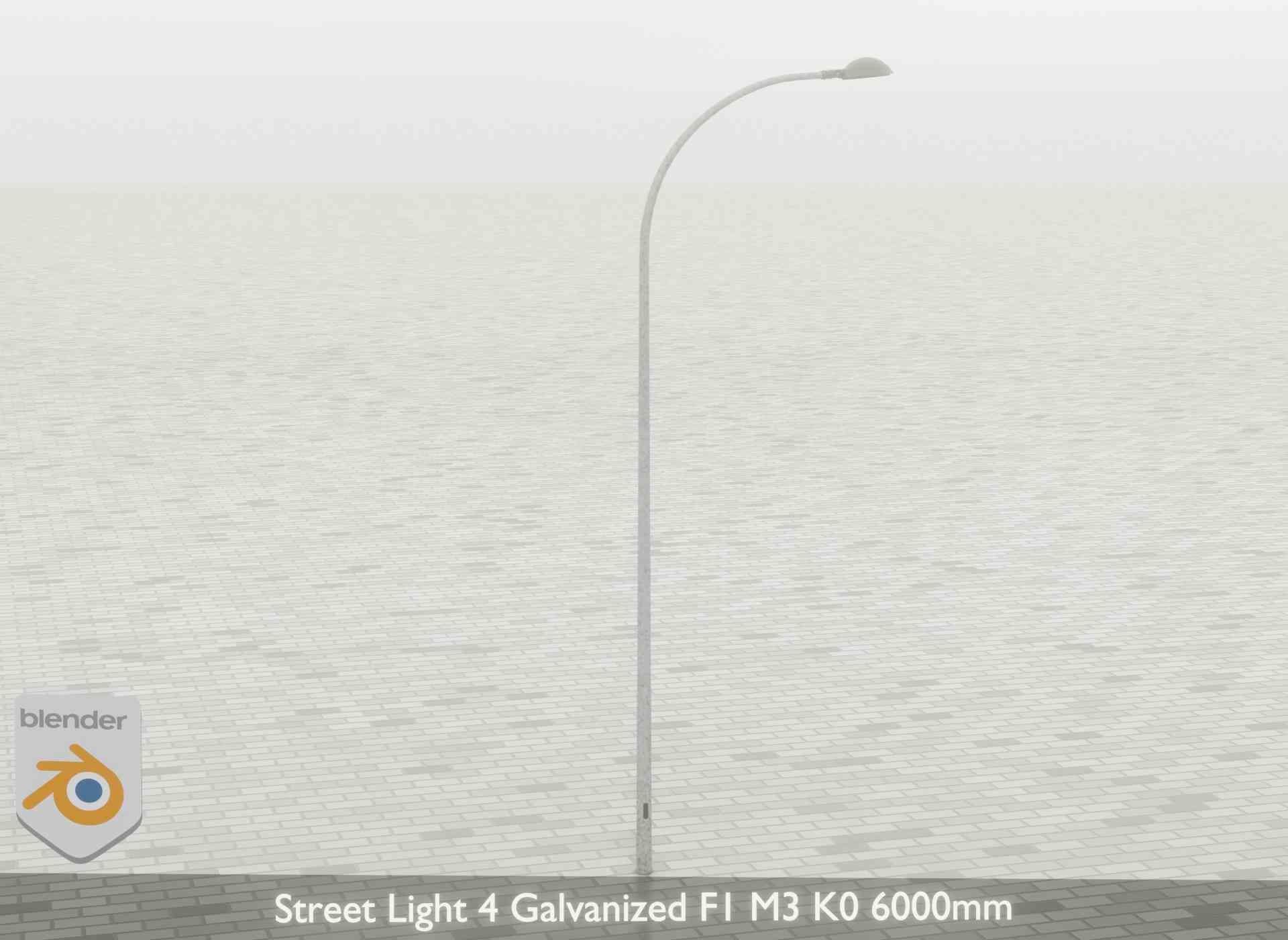 Street Light 4 Galvanized F1 M3 K0 6000mm Low-poly 3D model_58