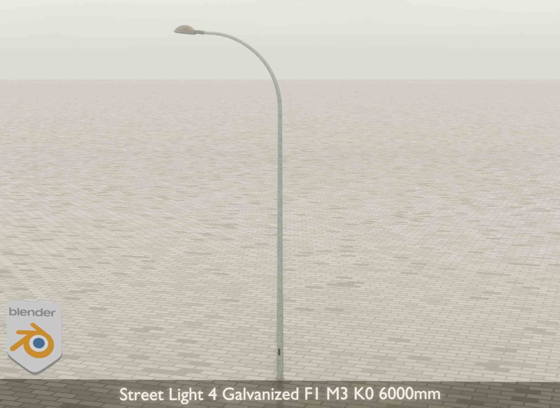Street Light 4 Galvanized F1 M3 K0 6000mm Low-poly 3D model_42