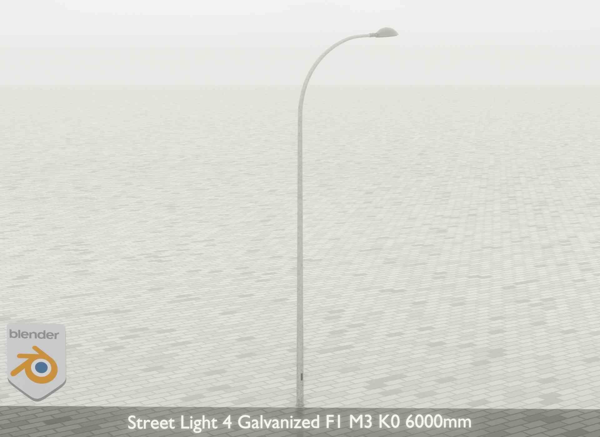 Street Light 4 Galvanized F1 M3 K0 6000mm Low-poly 3D model_56