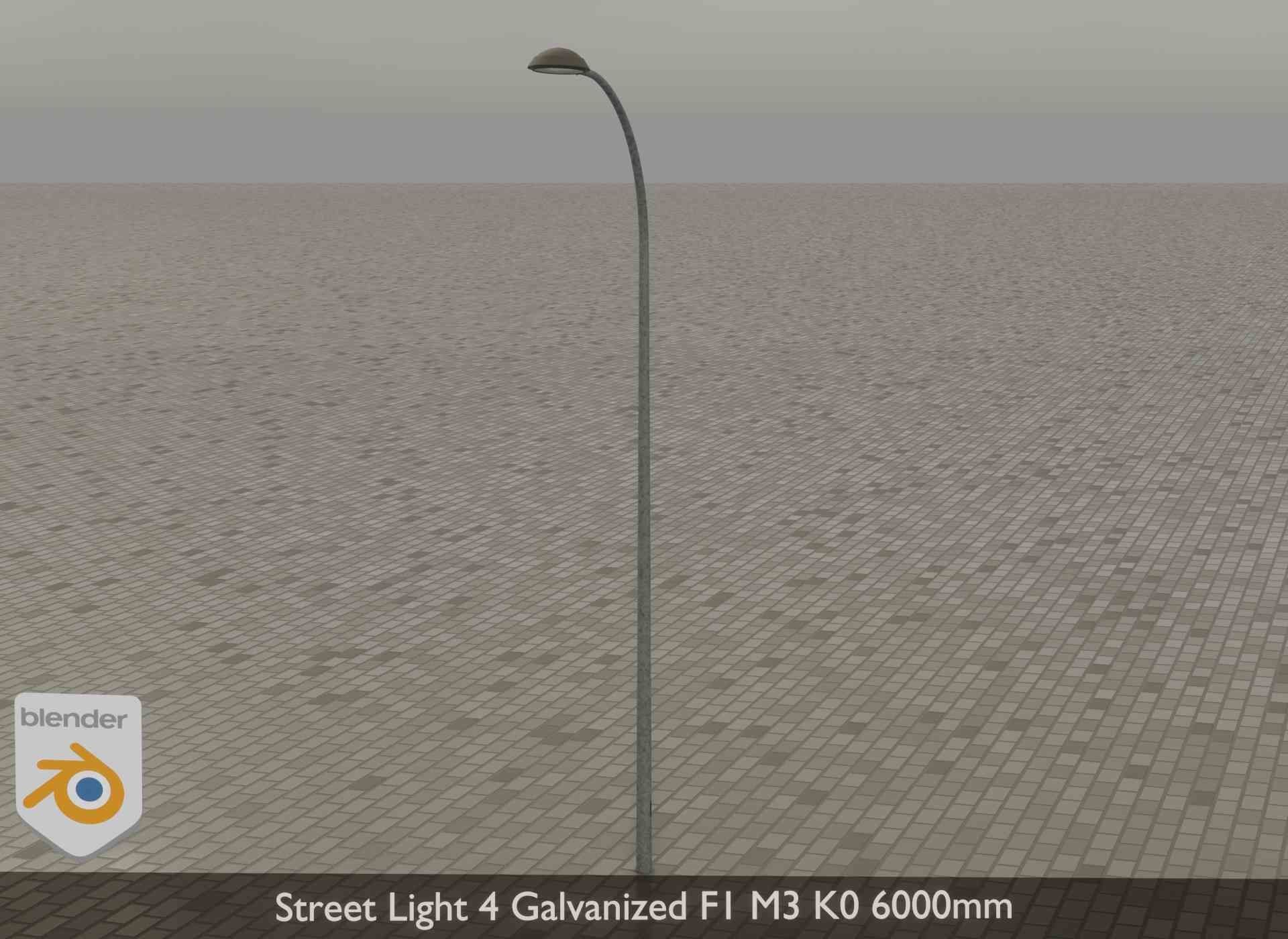 Street Light 4 Galvanized F1 M3 K0 6000mm Low-poly 3D model_32