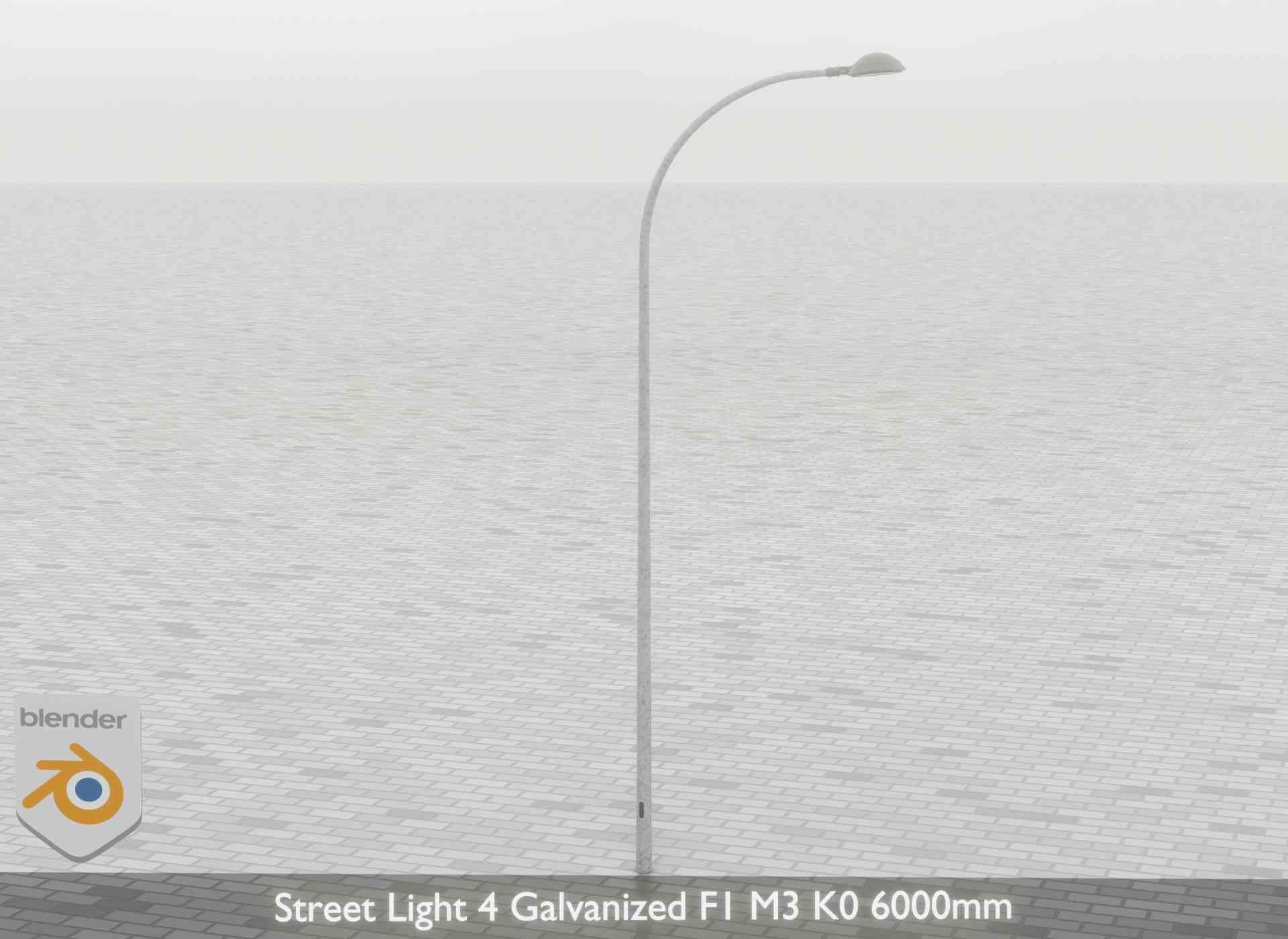 Street Light 4 Galvanized F1 M3 K0 6000mm Low-poly 3D model_62