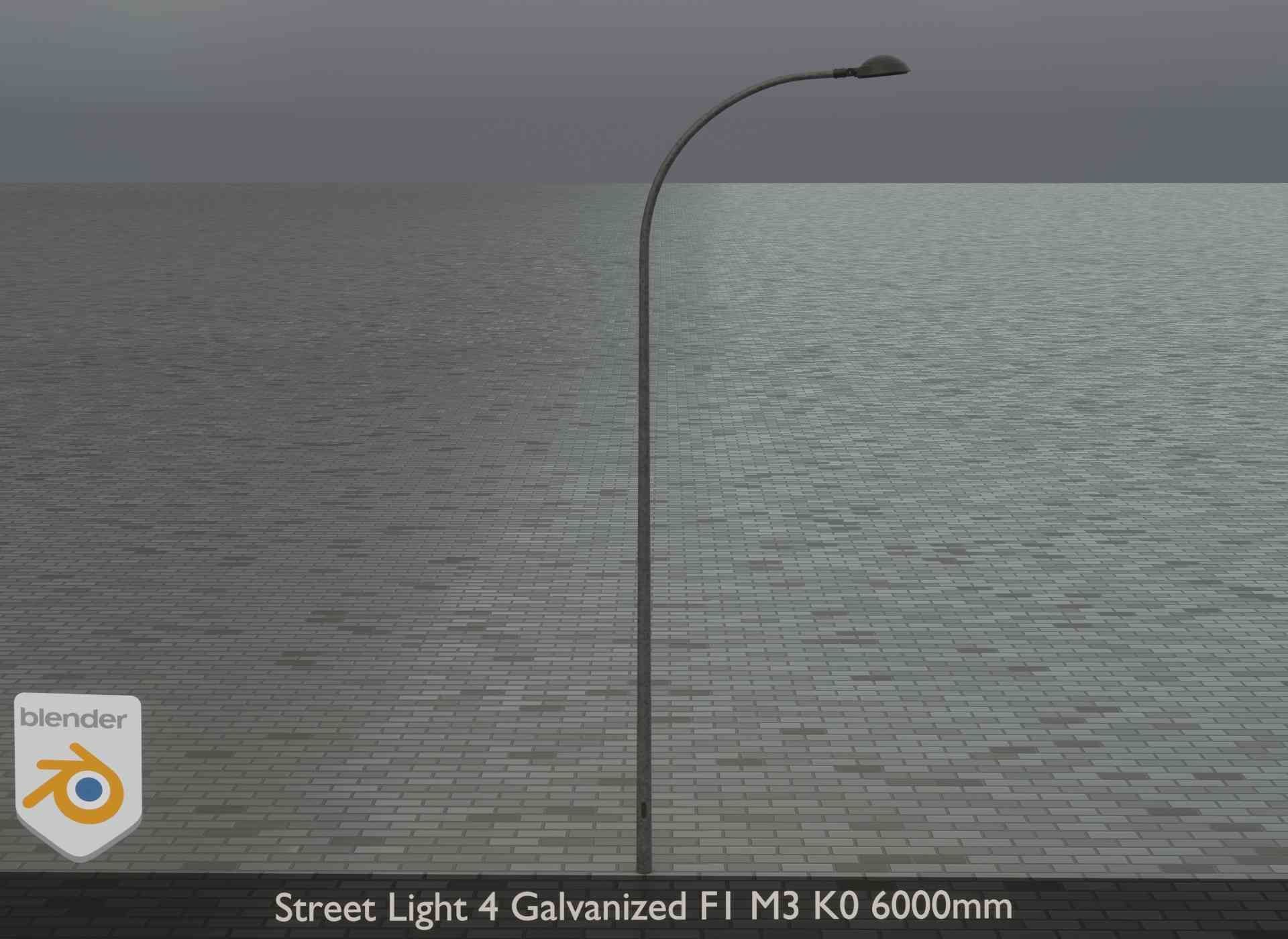Street Light 4 Galvanized F1 M3 K0 6000mm Low-poly 3D model_20