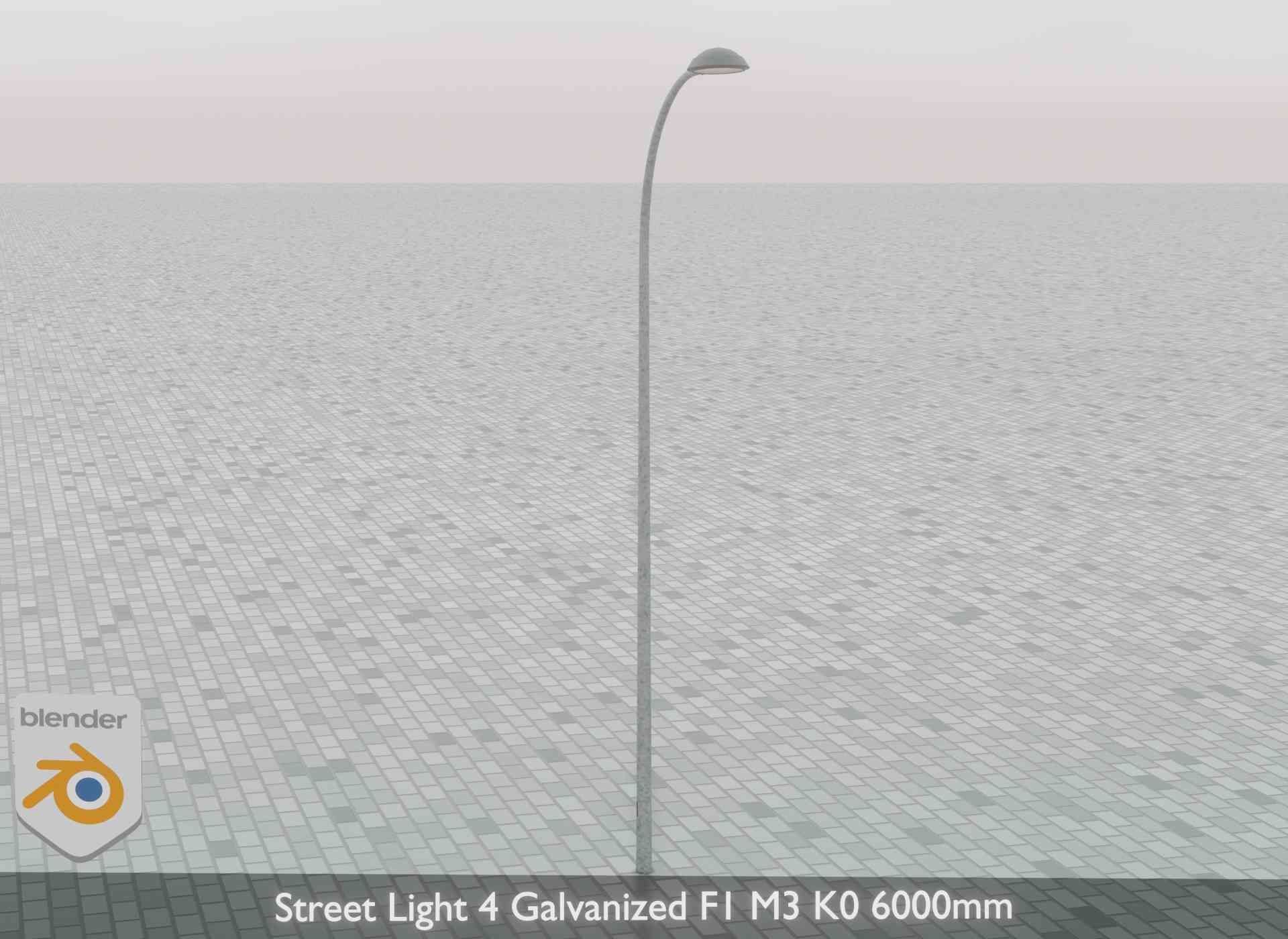 Street Light 4 Galvanized F1 M3 K0 6000mm Low-poly 3D model_68