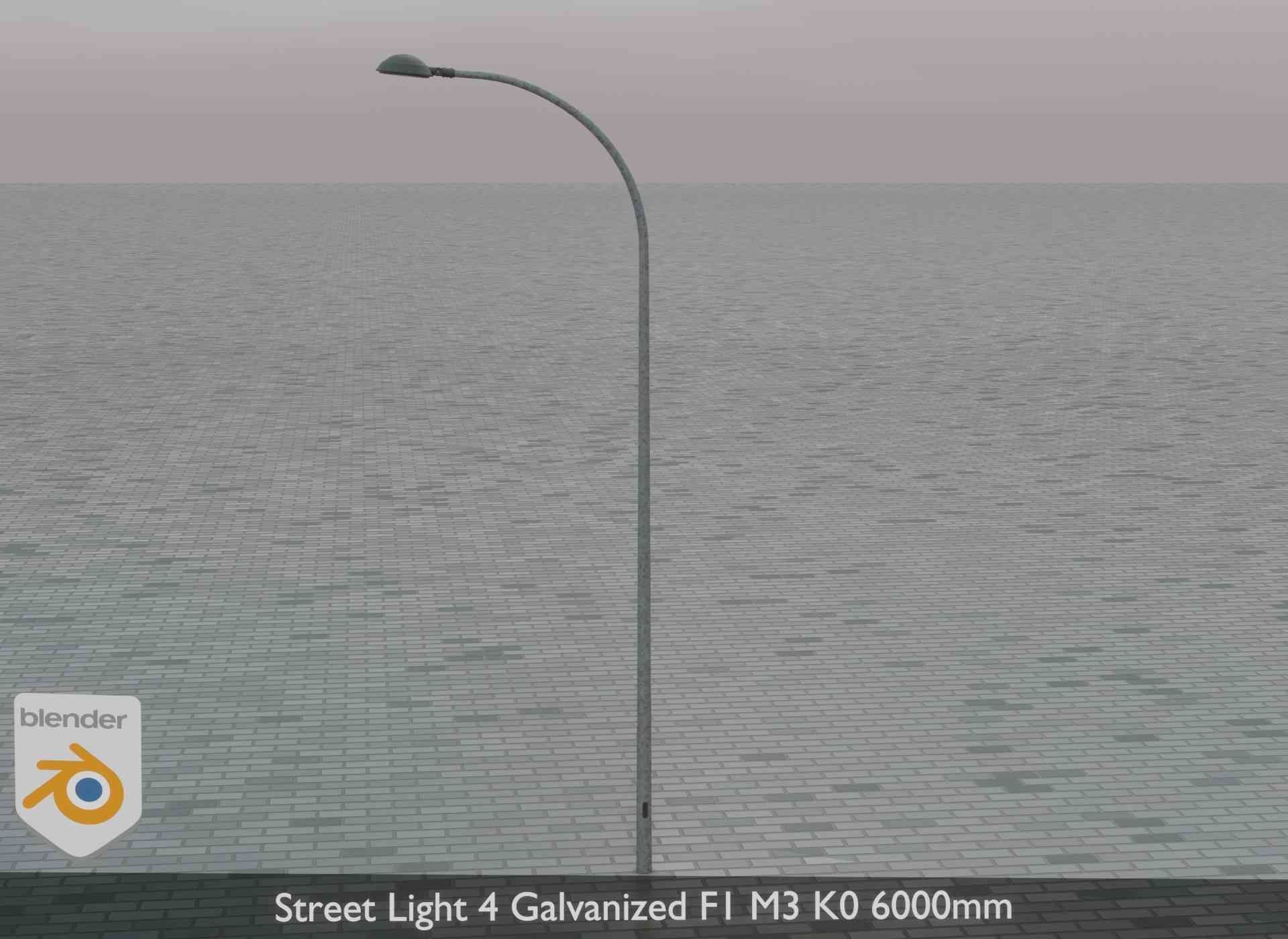 Street Light 4 Galvanized F1 M3 K0 6000mm Low-poly 3D model_79