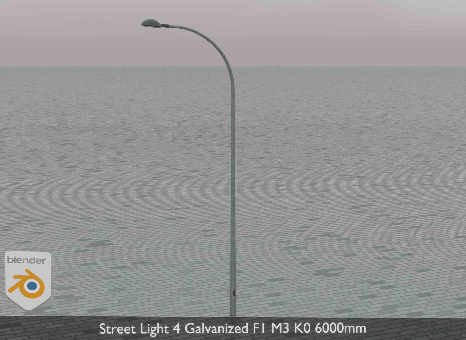 Street Light 4 Galvanized F1 M3 K0 6000mm Low-poly 3D model_77