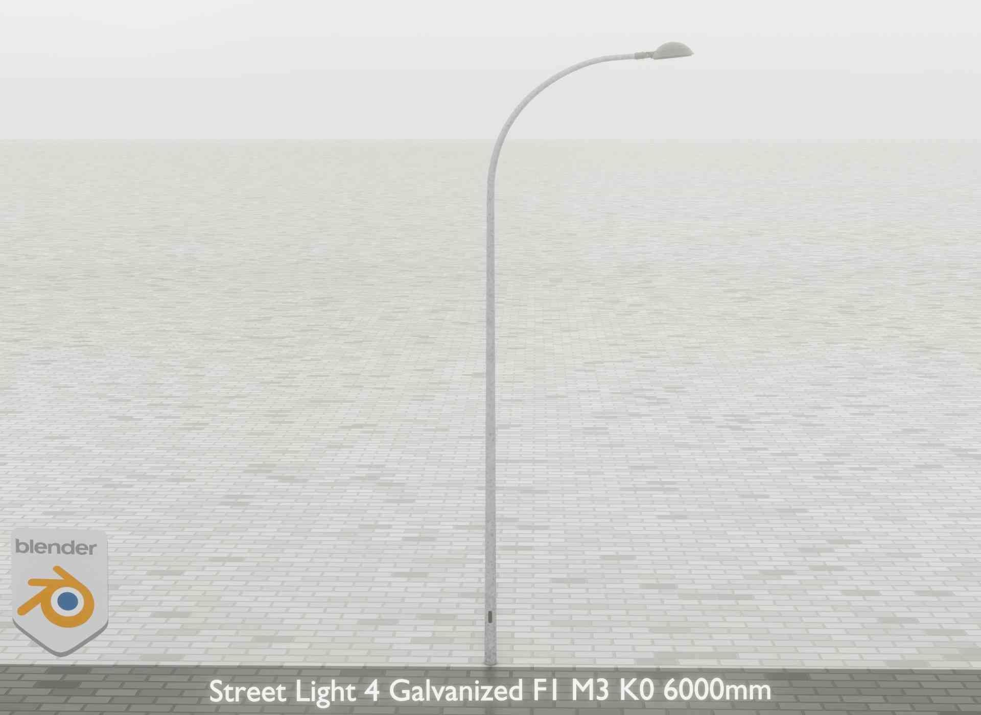Street Light 4 Galvanized F1 M3 K0 6000mm Low-poly 3D model_60