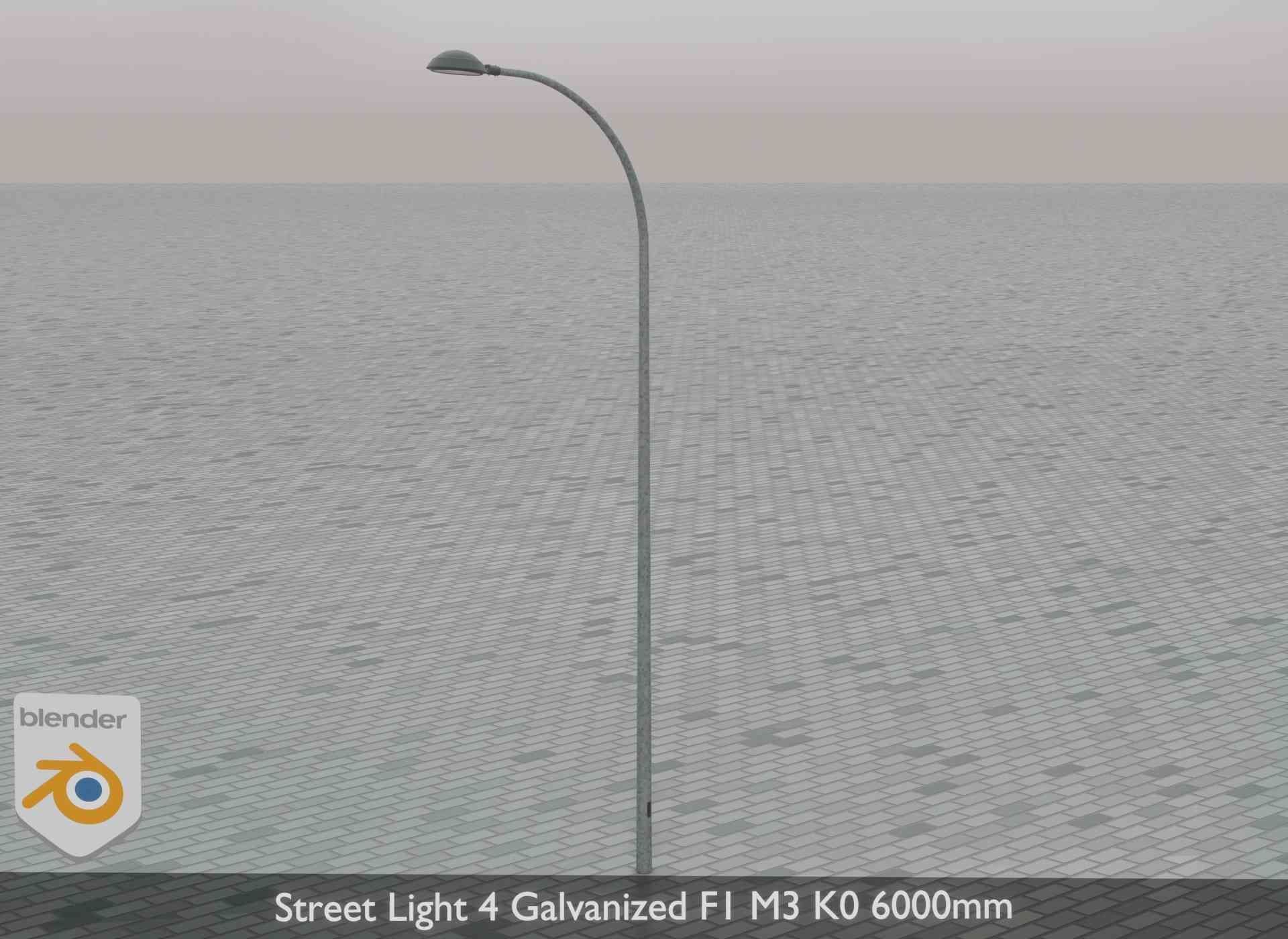 Street Light 4 Galvanized F1 M3 K0 6000mm Low-poly 3D model_75