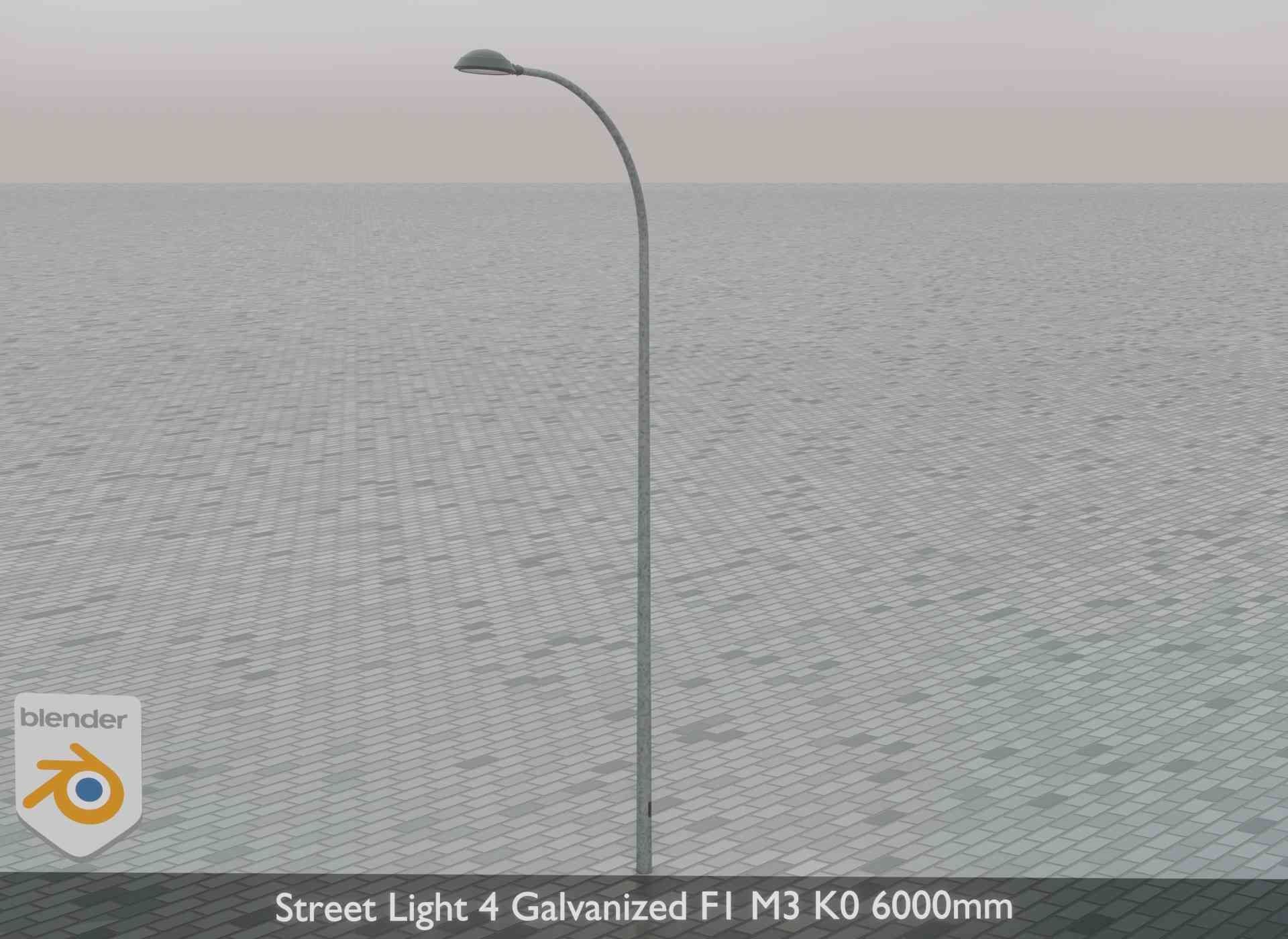 Street Light 4 Galvanized F1 M3 K0 6000mm Low-poly 3D model_74