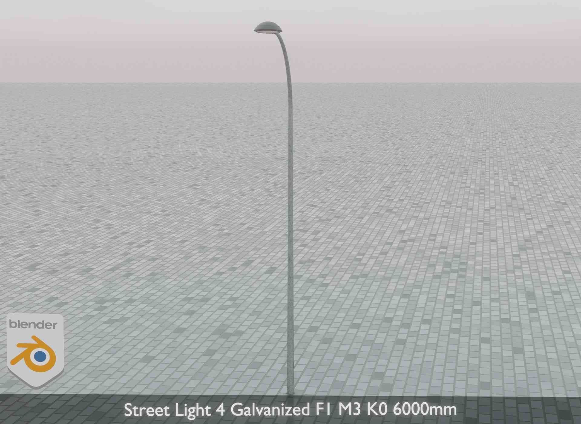 Street Light 4 Galvanized F1 M3 K0 6000mm Low-poly 3D model_71