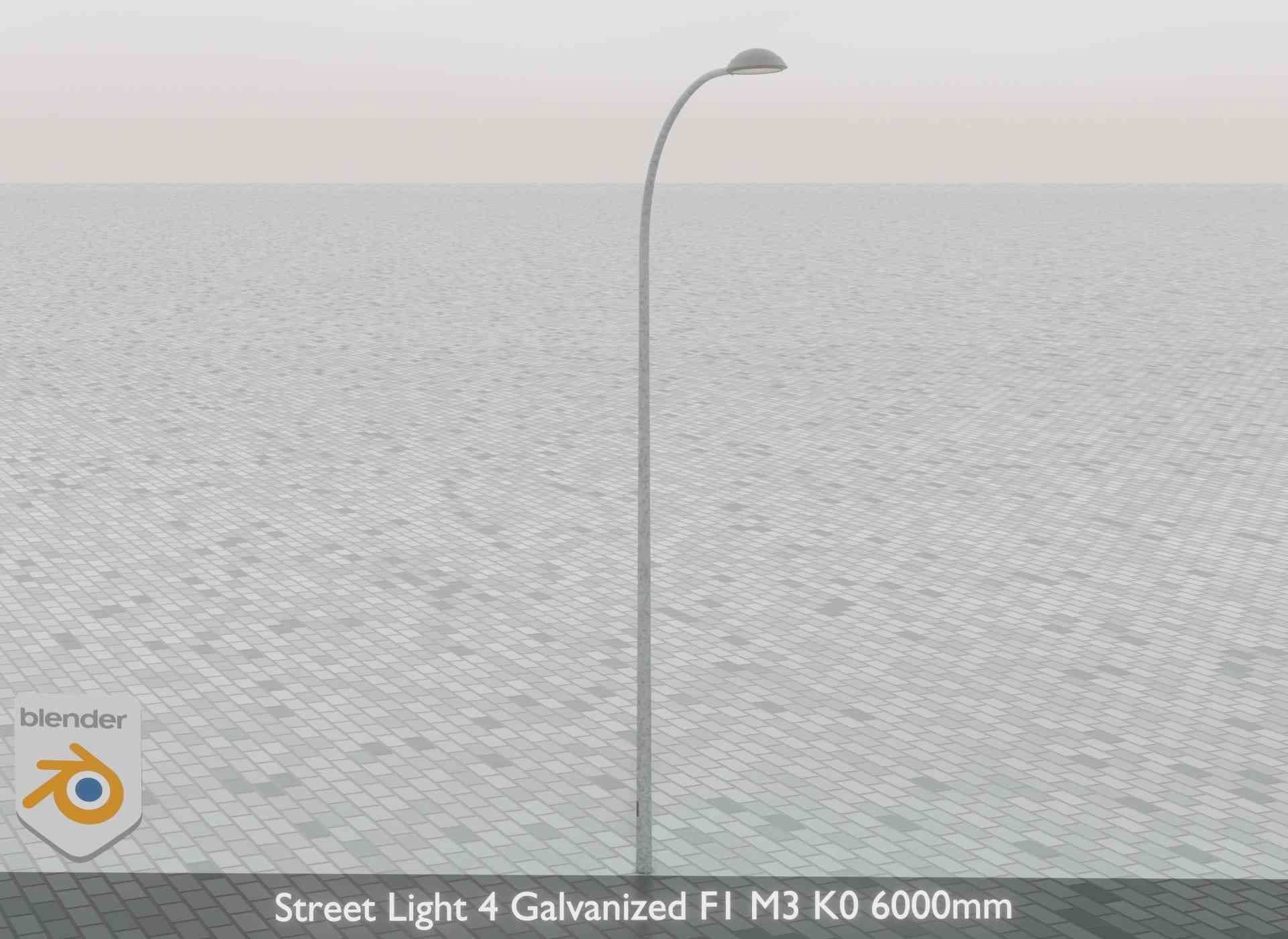 Street Light 4 Galvanized F1 M3 K0 6000mm Low-poly 3D model_67