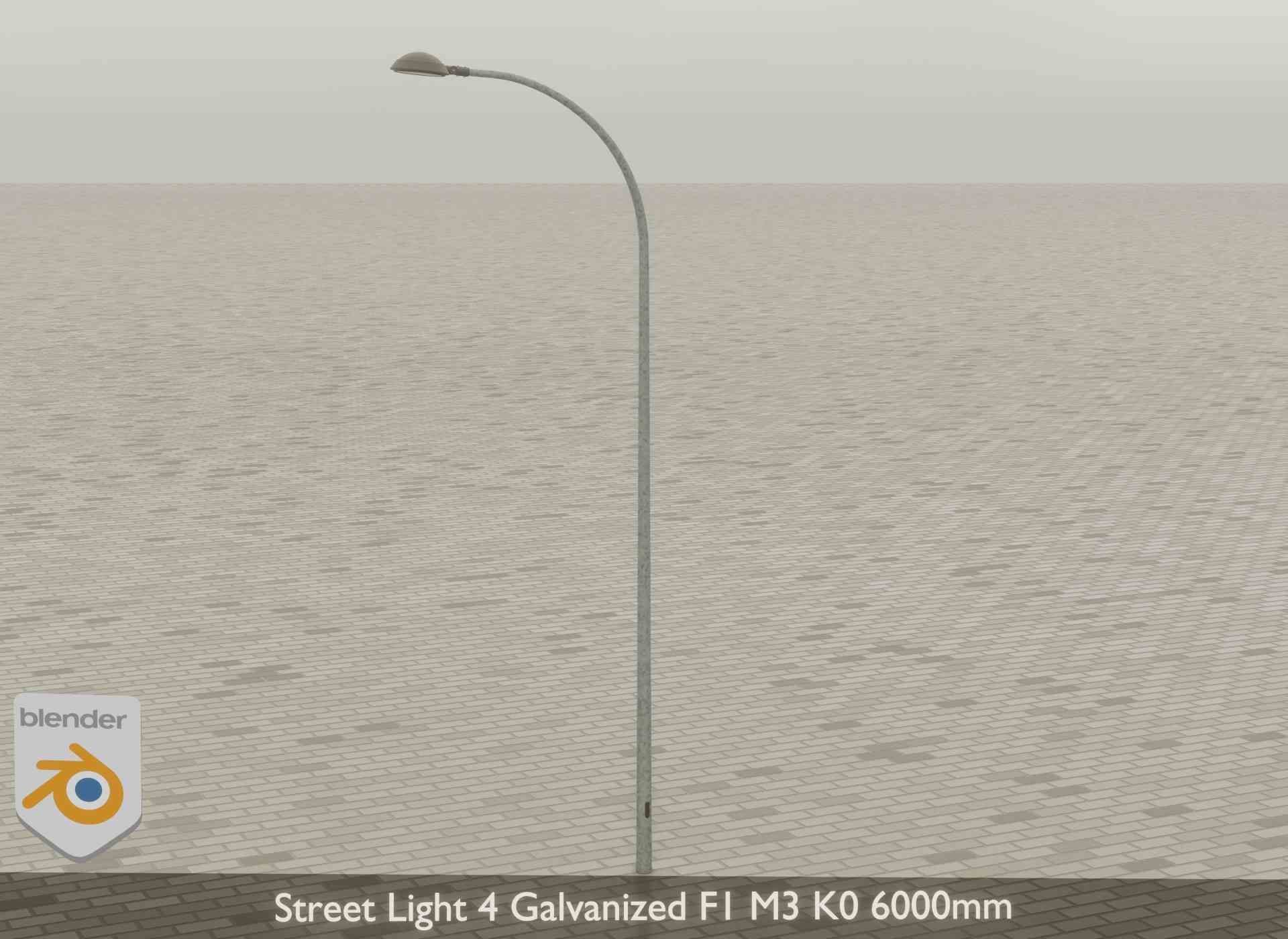 Street Light 4 Galvanized F1 M3 K0 6000mm Low-poly 3D model_37