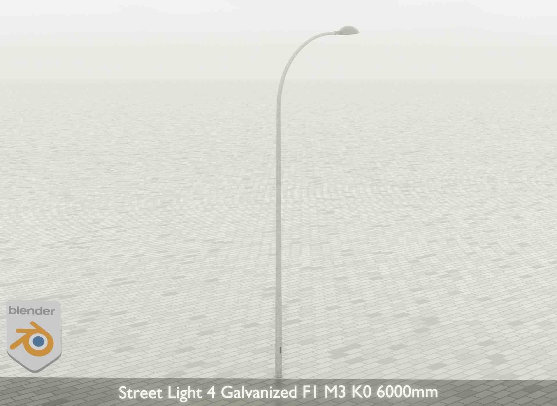 Street Light 4 Galvanized F1 M3 K0 6000mm Low-poly 3D model_55