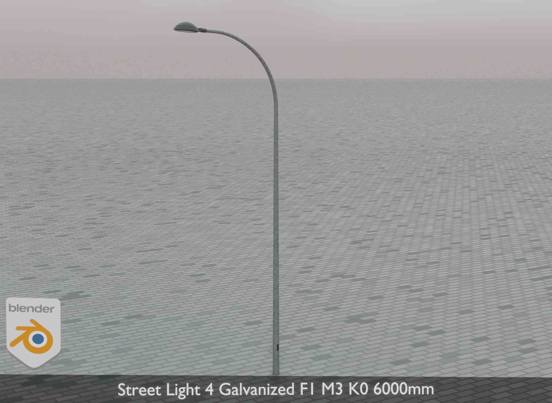 Street Light 4 Galvanized F1 M3 K0 6000mm Low-poly 3D model_76