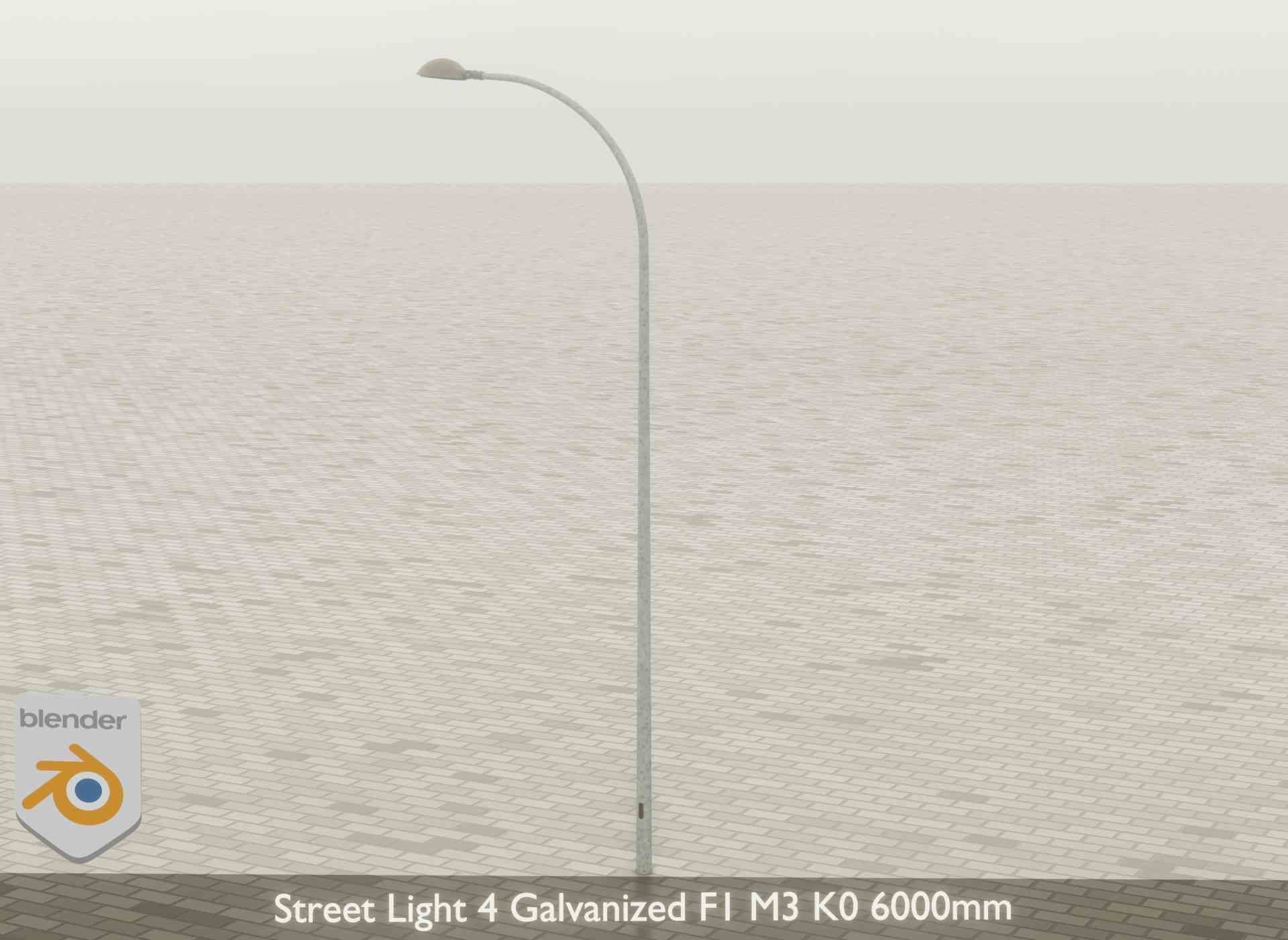 Street Light 4 Galvanized F1 M3 K0 6000mm Low-poly 3D model_43