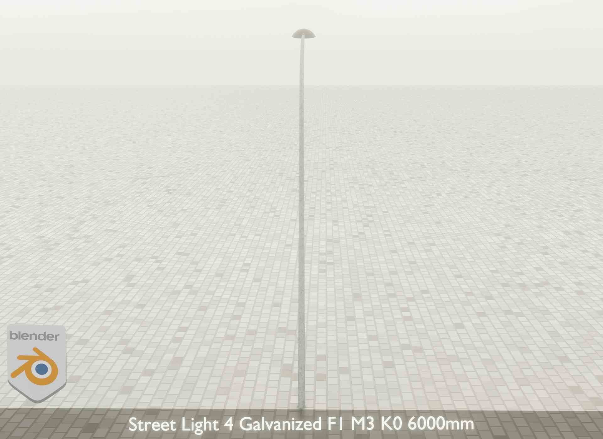 Street Light 4 Galvanized F1 M3 K0 6000mm Low-poly 3D model_50