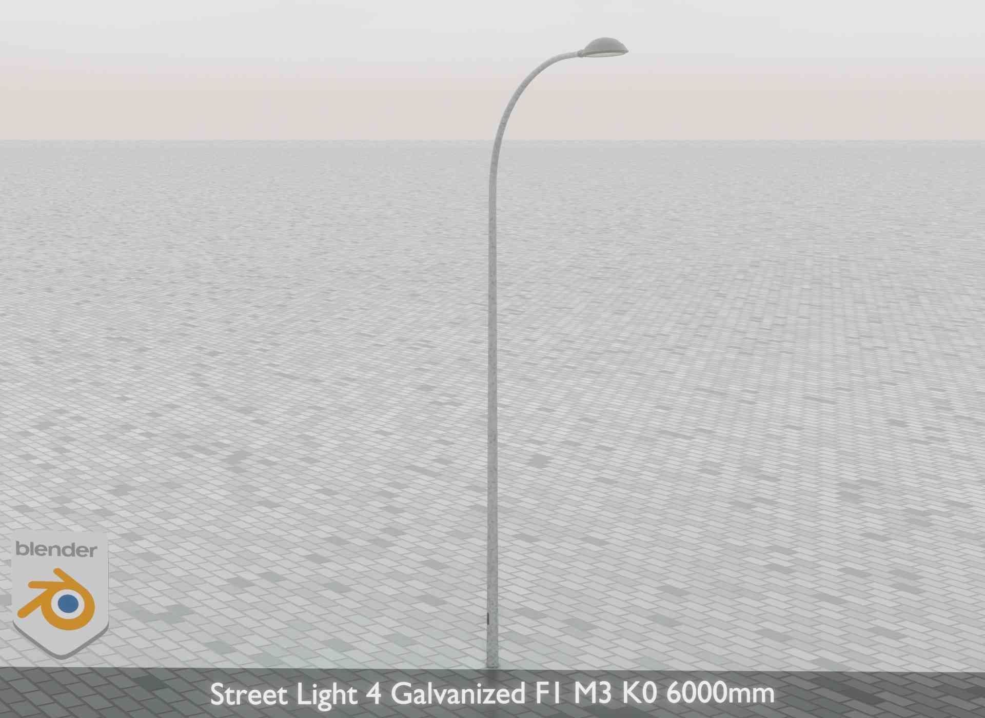 Street Light 4 Galvanized F1 M3 K0 6000mm Low-poly 3D model_66