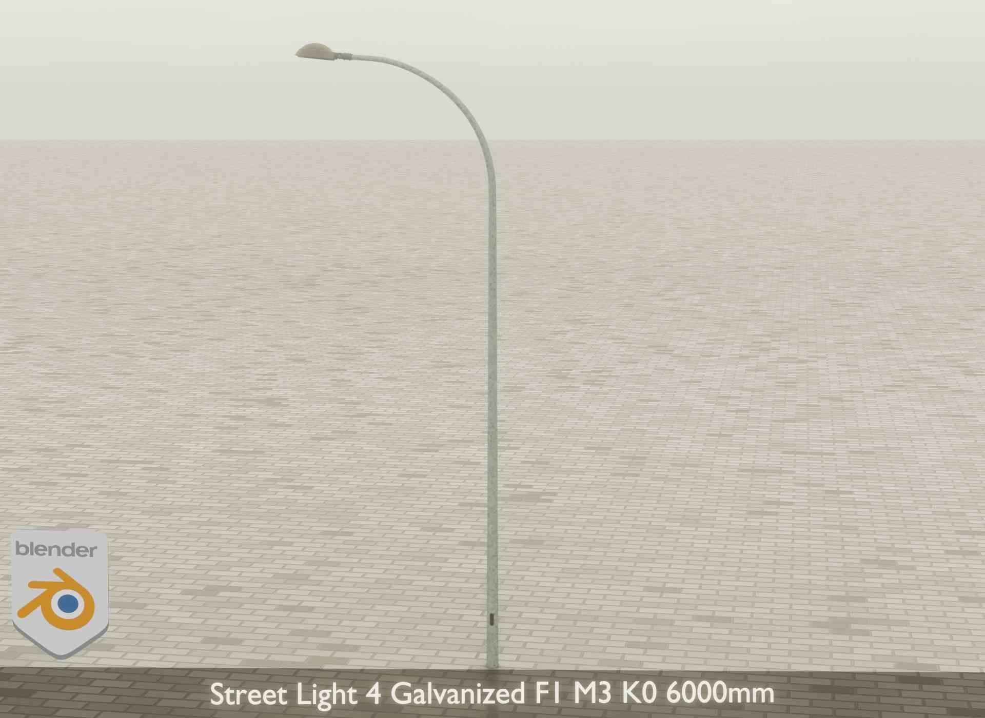 Street Light 4 Galvanized F1 M3 K0 6000mm Low-poly 3D model_41