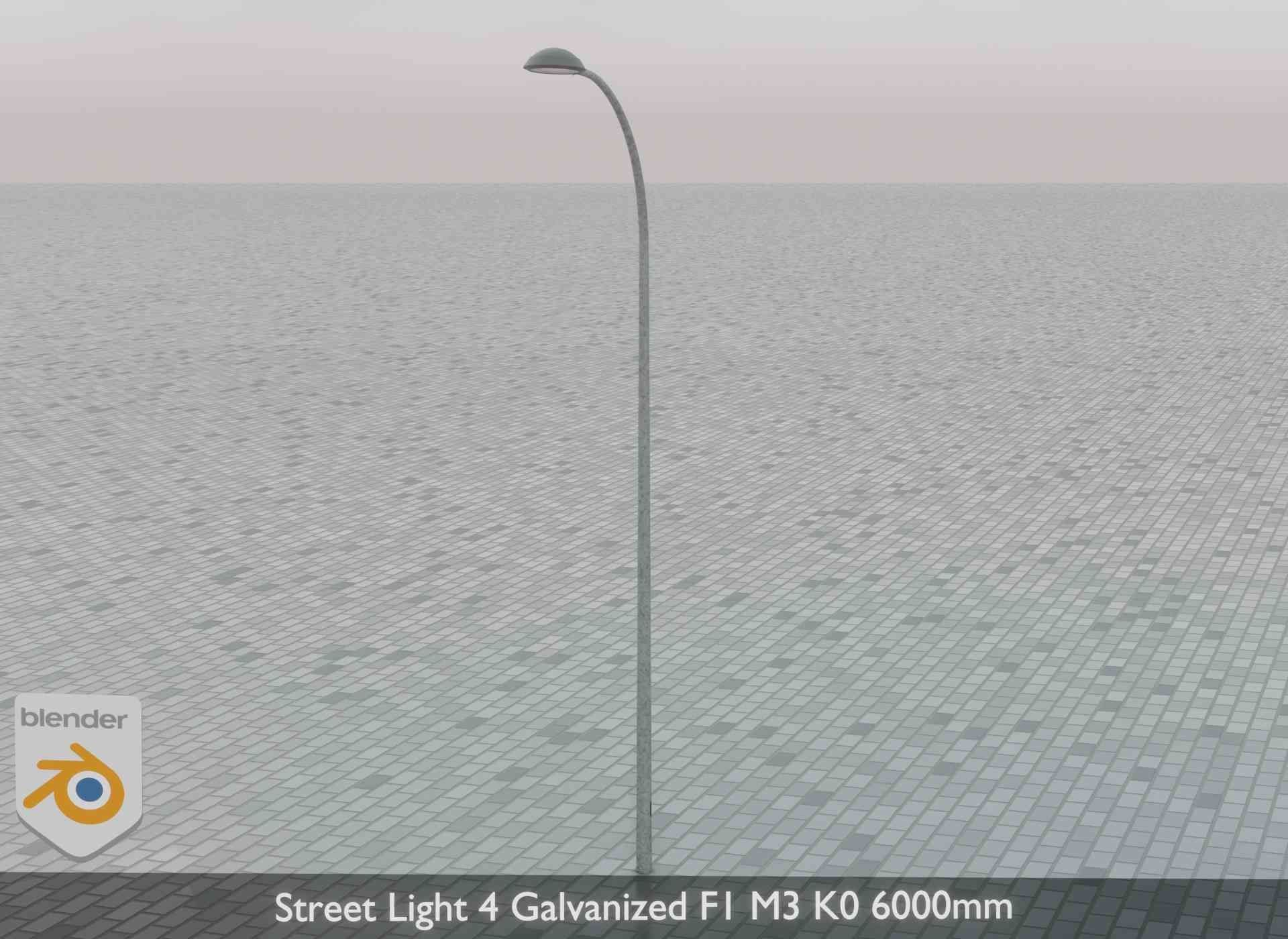 Street Light 4 Galvanized F1 M3 K0 6000mm Low-poly 3D model_72