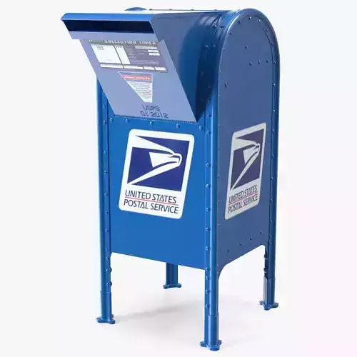 Blue Metal US Mailbox