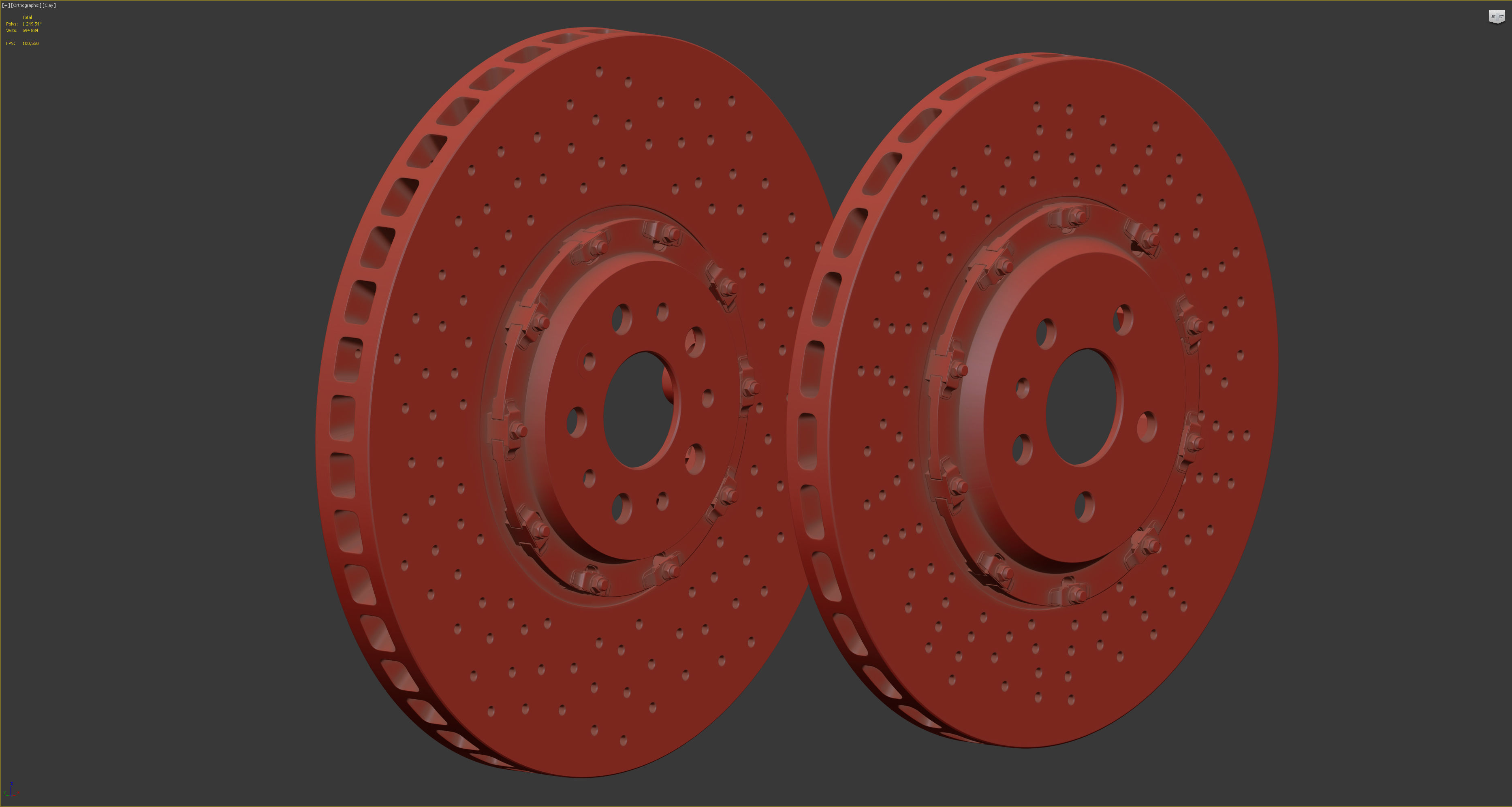 Ceramic Brakes with Cracks 3D model_7