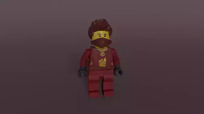 Red Roblox Ninja Low-poly 3D model