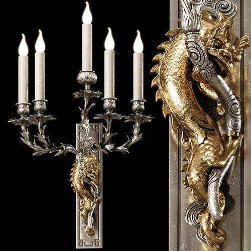 Ombres et Facettes dragon wall light 5 3D model
