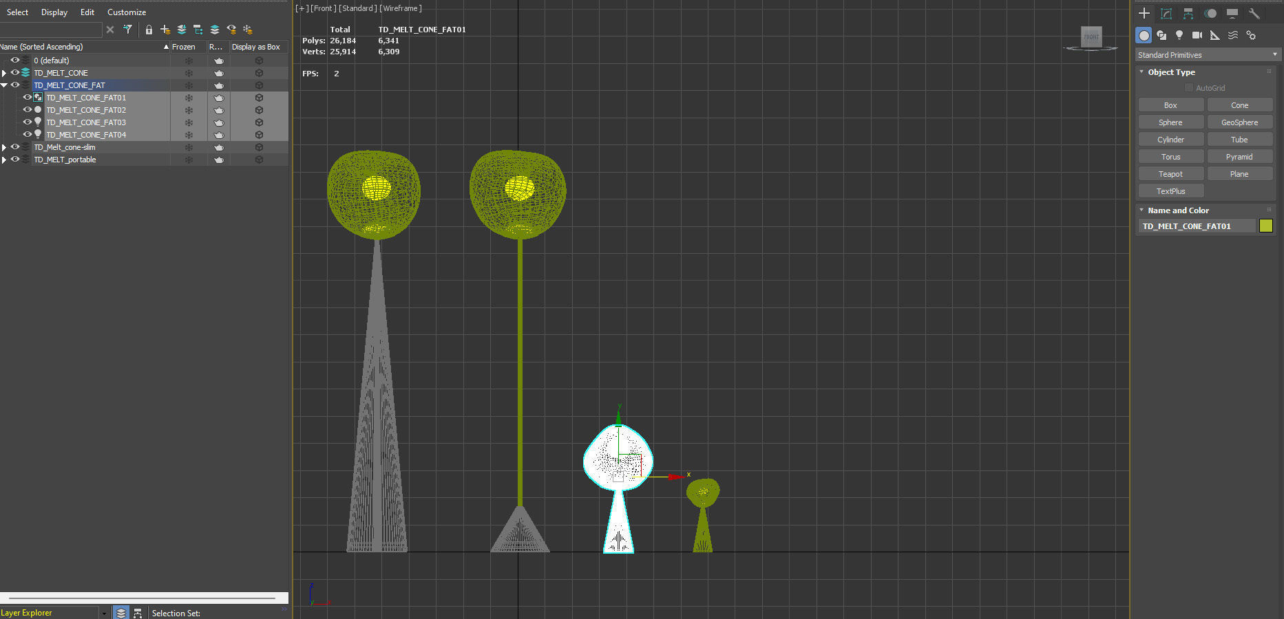 NEW Set  -TOM DIXON MELT - PORTABLE  Cone floor Slim  Fat table 3D model_18