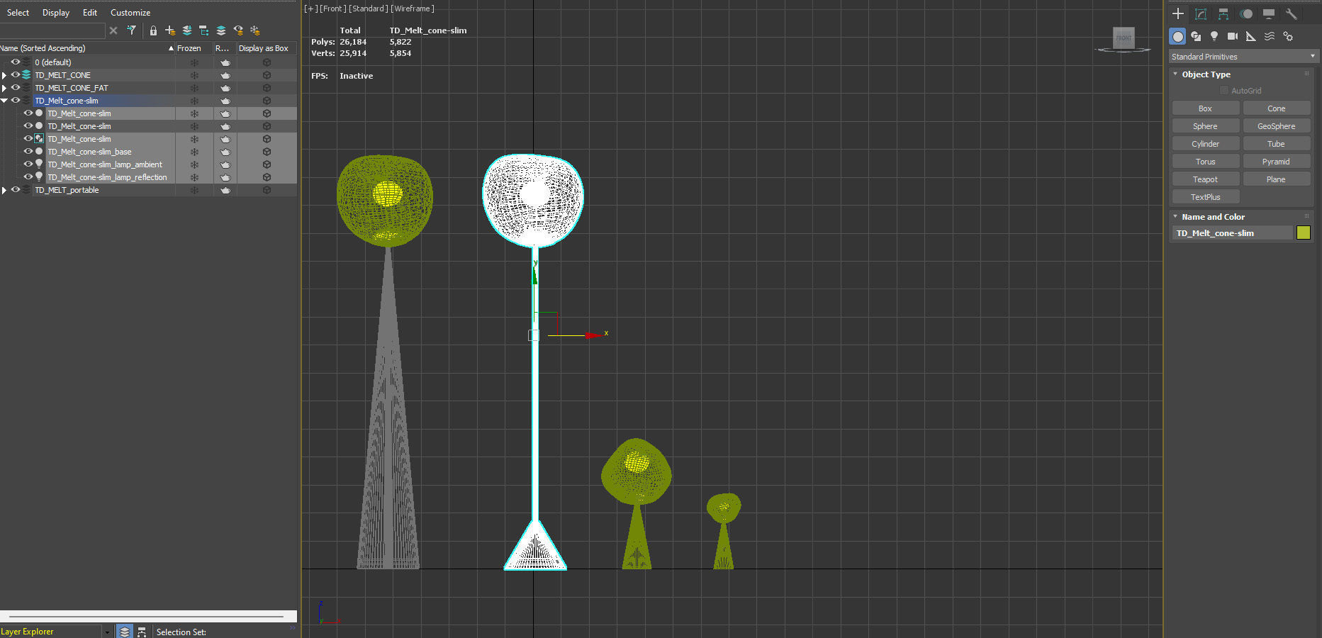 NEW Set  -TOM DIXON MELT - PORTABLE  Cone floor Slim  Fat table 3D model_16