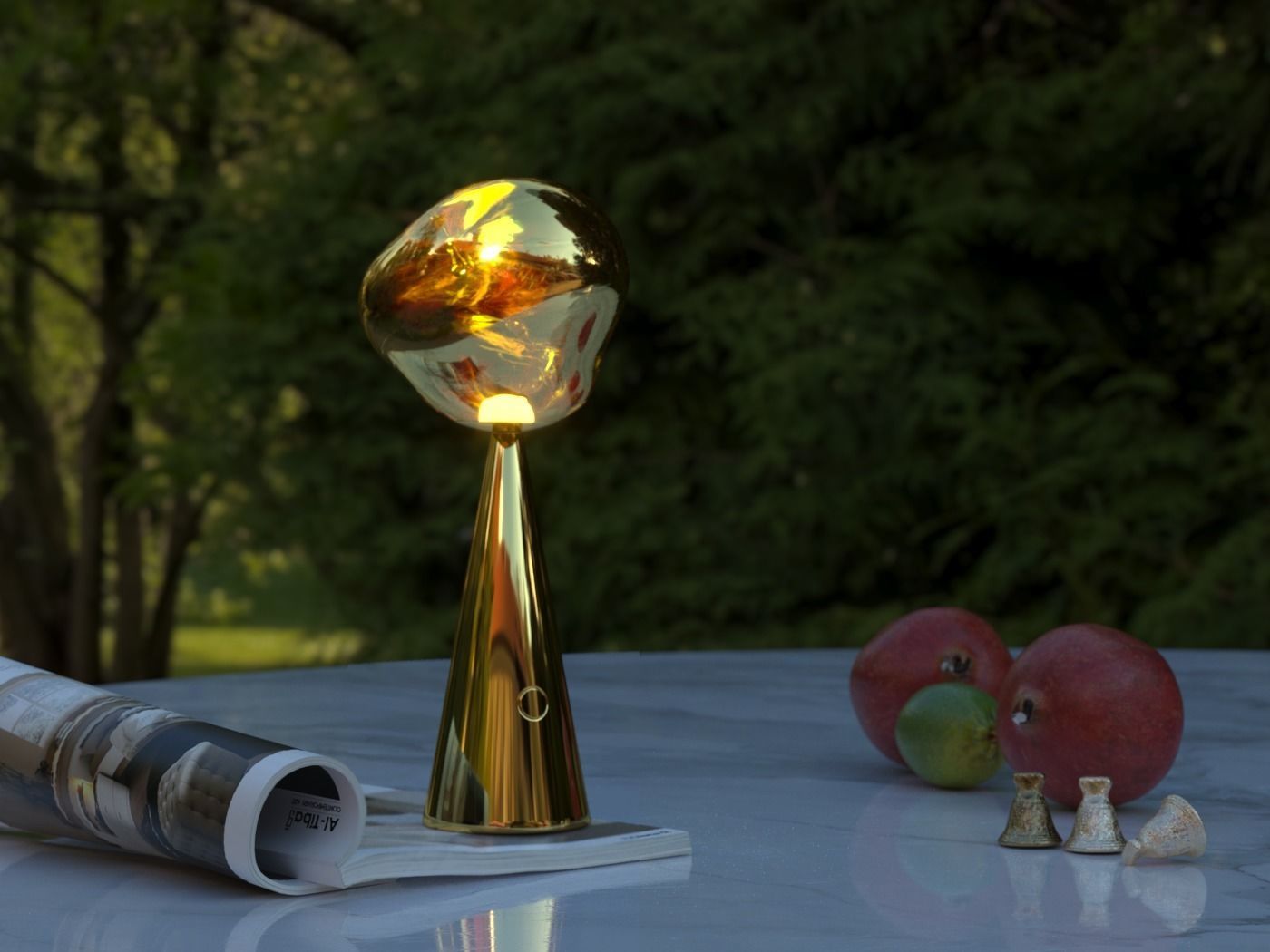 NEW Set  -TOM DIXON MELT - PORTABLE  Cone floor Slim  Fat table 3D model_6