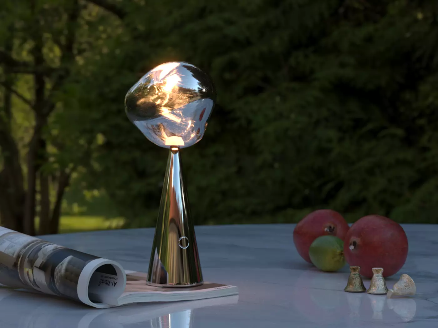 NEW Set  -TOM DIXON MELT - PORTABLE  Cone floor Slim  Fat table 3D model_2