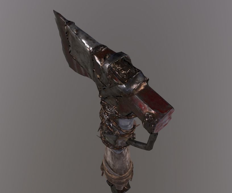 Axe PBR 4K Weapon GameReady Low-poly 3D model_4