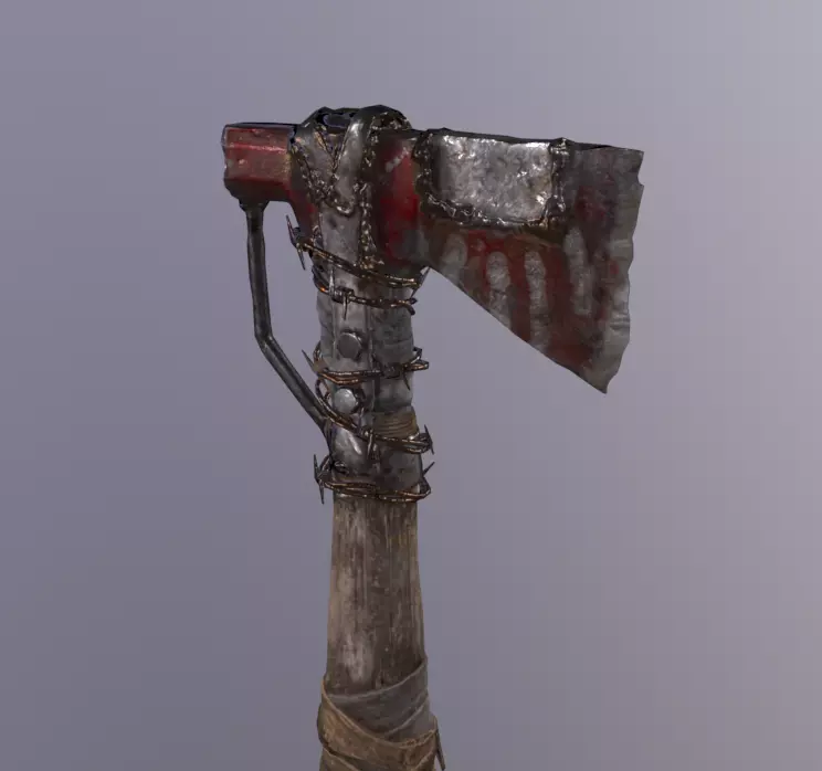 Axe PBR 4K Weapon GameReady Low-poly 3D model_0
