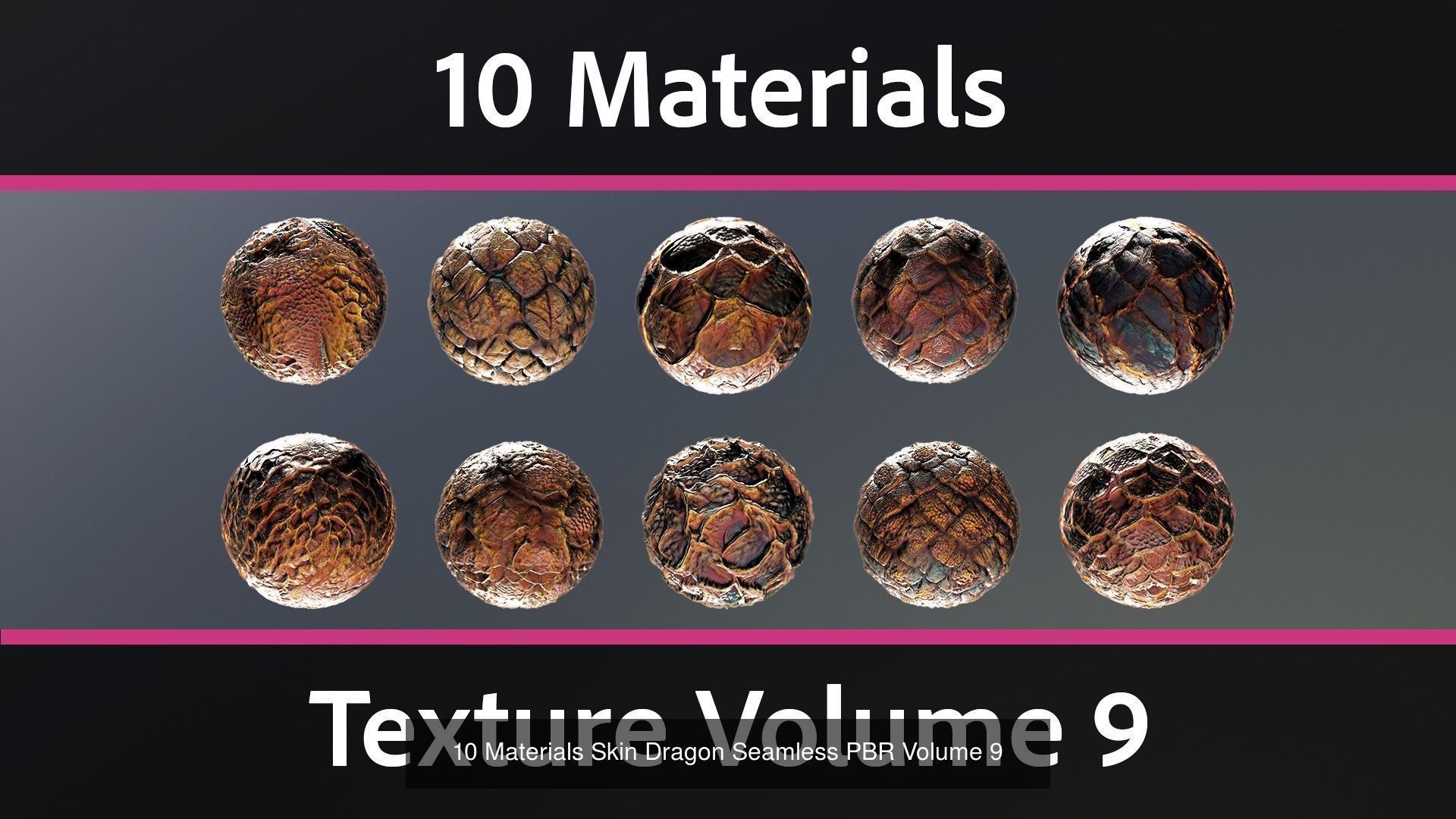 30 Materials Skin Dragon Seamless PBR Bundle 3 Texture_3