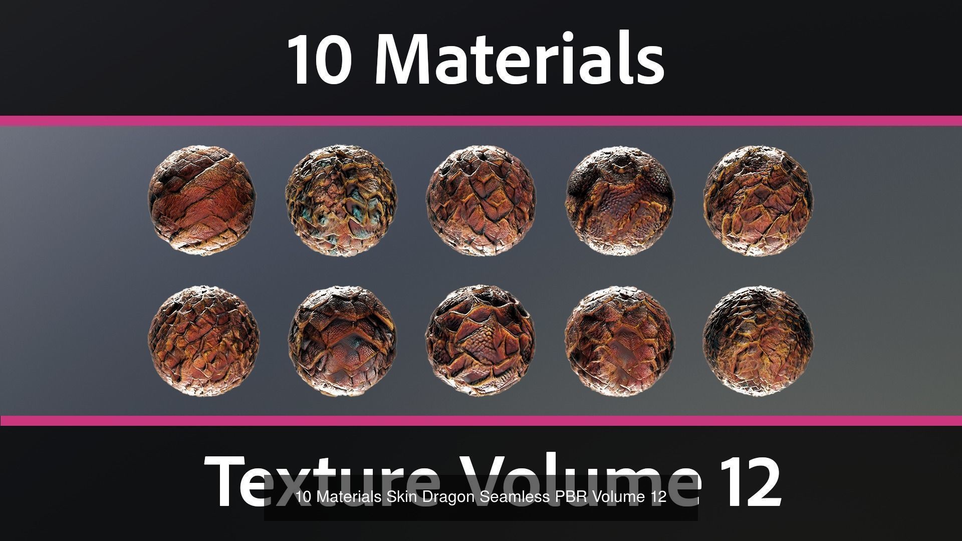 30 Materials Skin Dragon Seamless PBR Bundle 4 Texture_3