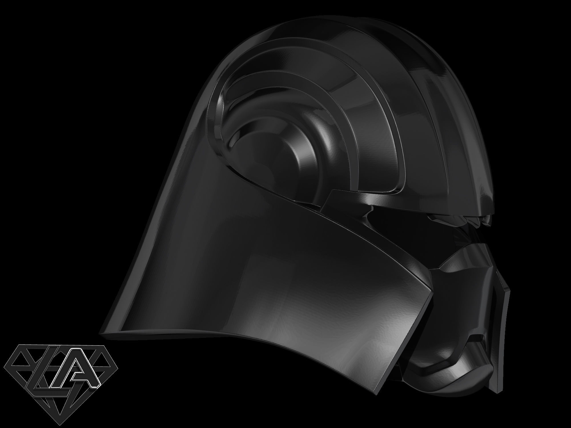 Winter sith helmet 3D print model_3