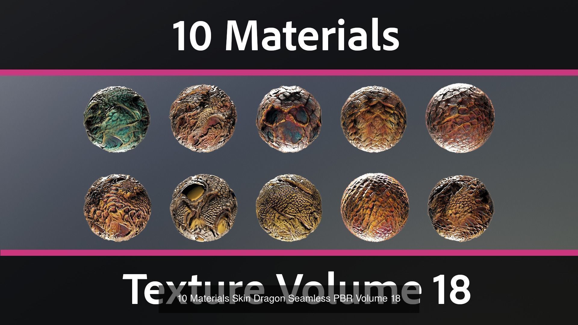 30 Materials Skin Dragon Seamless PBR Bundle 6 Texture_3