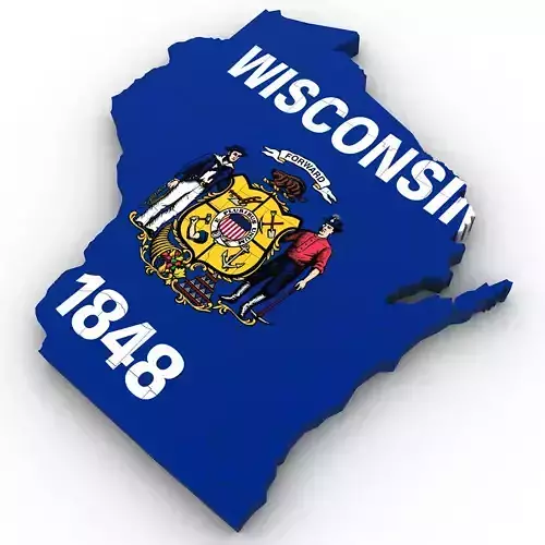 Wisconsin Political Map 3D model