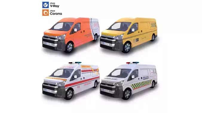 toyota hiace van - Ambulance - taxi - Post - police