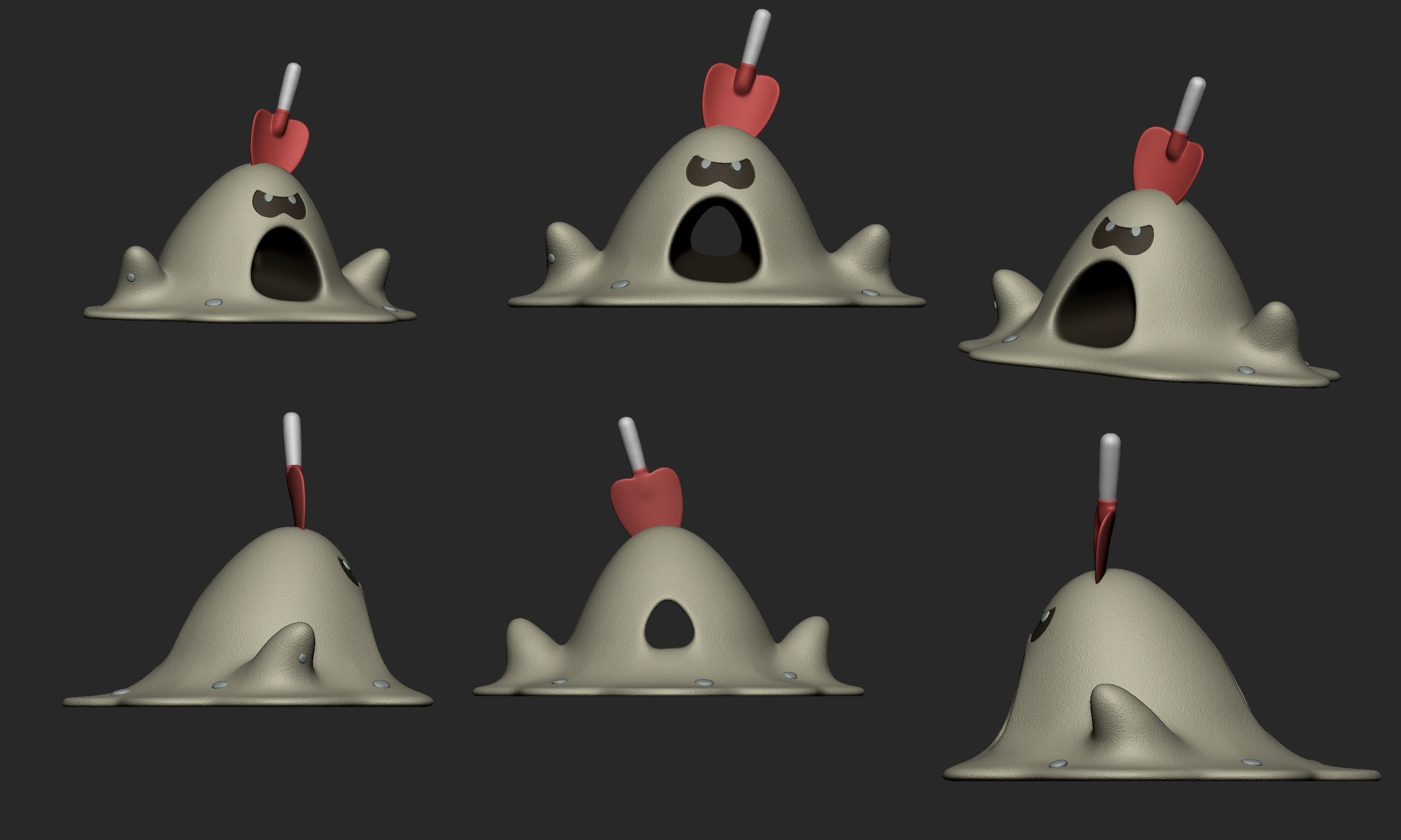 Pokemon - Sandygast and Palossand with 2 poses 3D print model_11