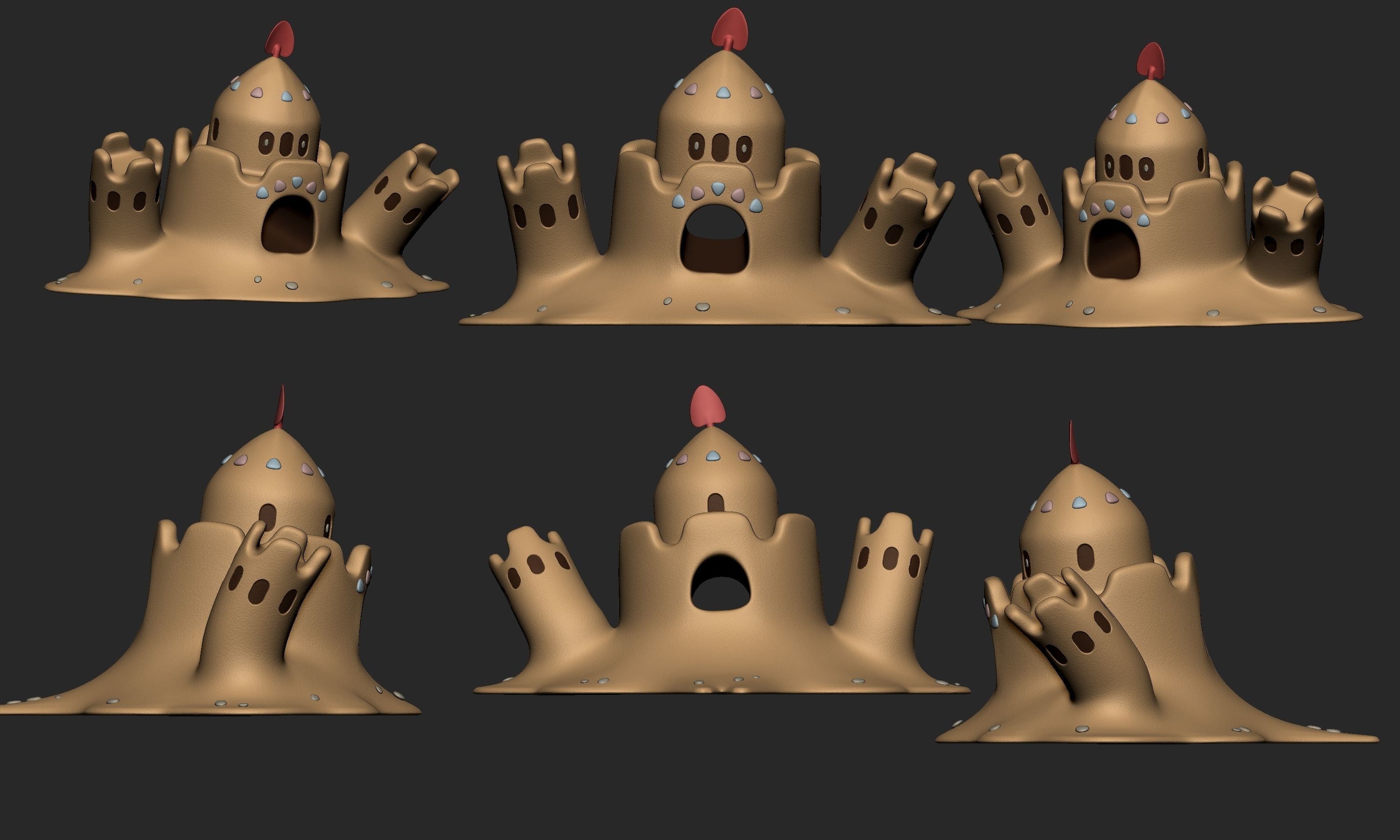 Pokemon - Sandygast and Palossand with 2 poses 3D print model_6