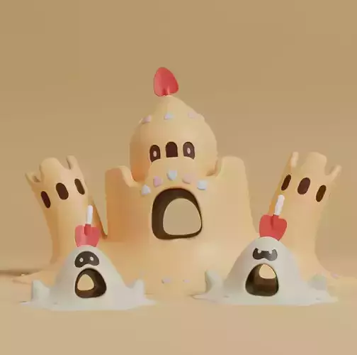 Pokemon - Sandygast and Palossand with 2 poses