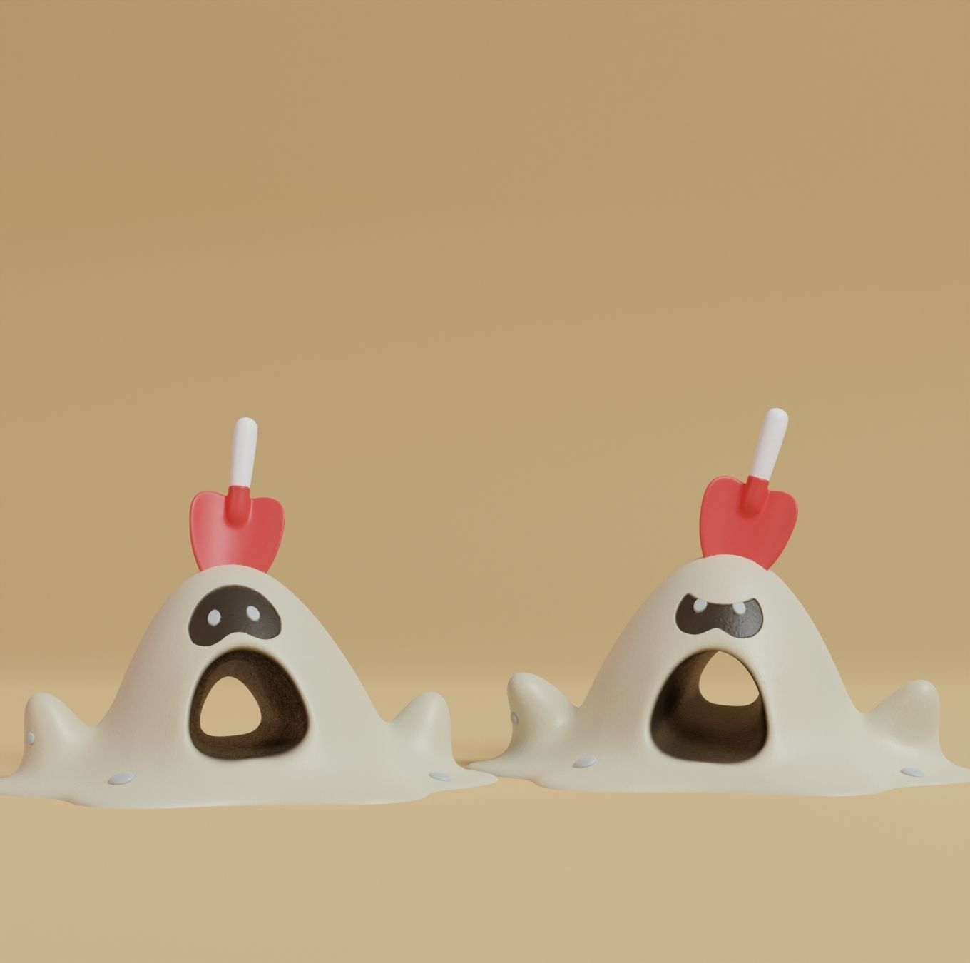 Pokemon - Sandygast and Palossand with 2 poses 3D print model_7