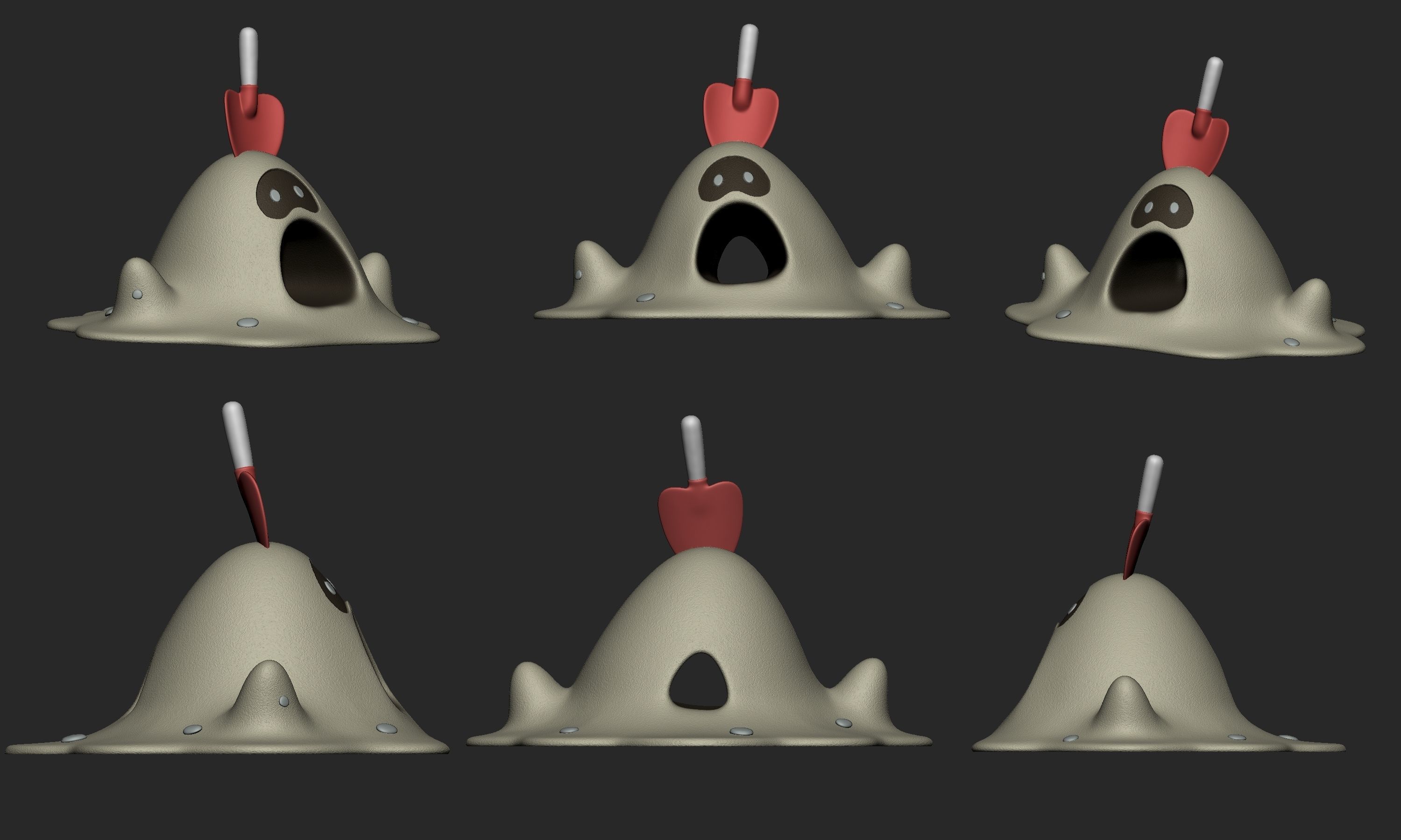 Pokemon - Sandygast and Palossand with 2 poses 3D print model_9