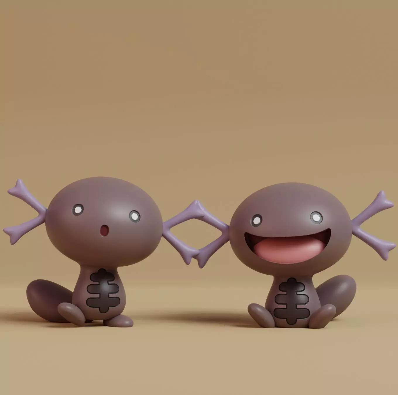 Pokemon - Paldean Wooper with 2 poses 3D print model_0